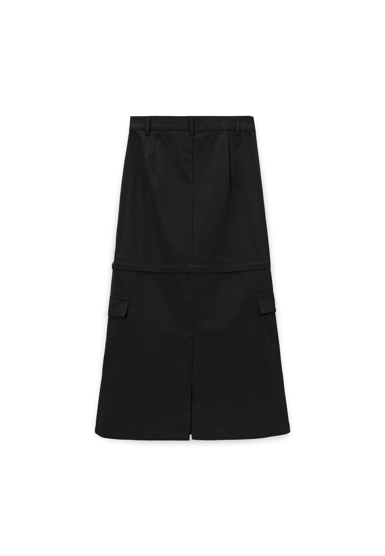 Select Women 2 Ways Detachable Aline Long Skirt- Black