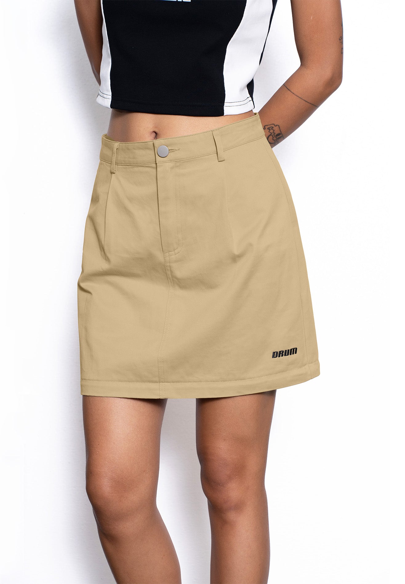 Select Women 2 Ways Detachable Aline Long Skirt- Khaki