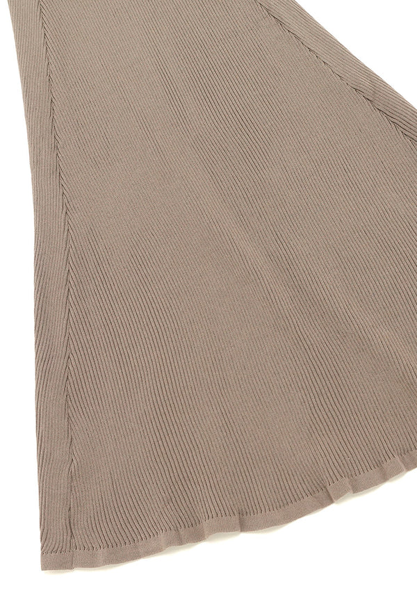Casual Flare Knit Dress- Khaki