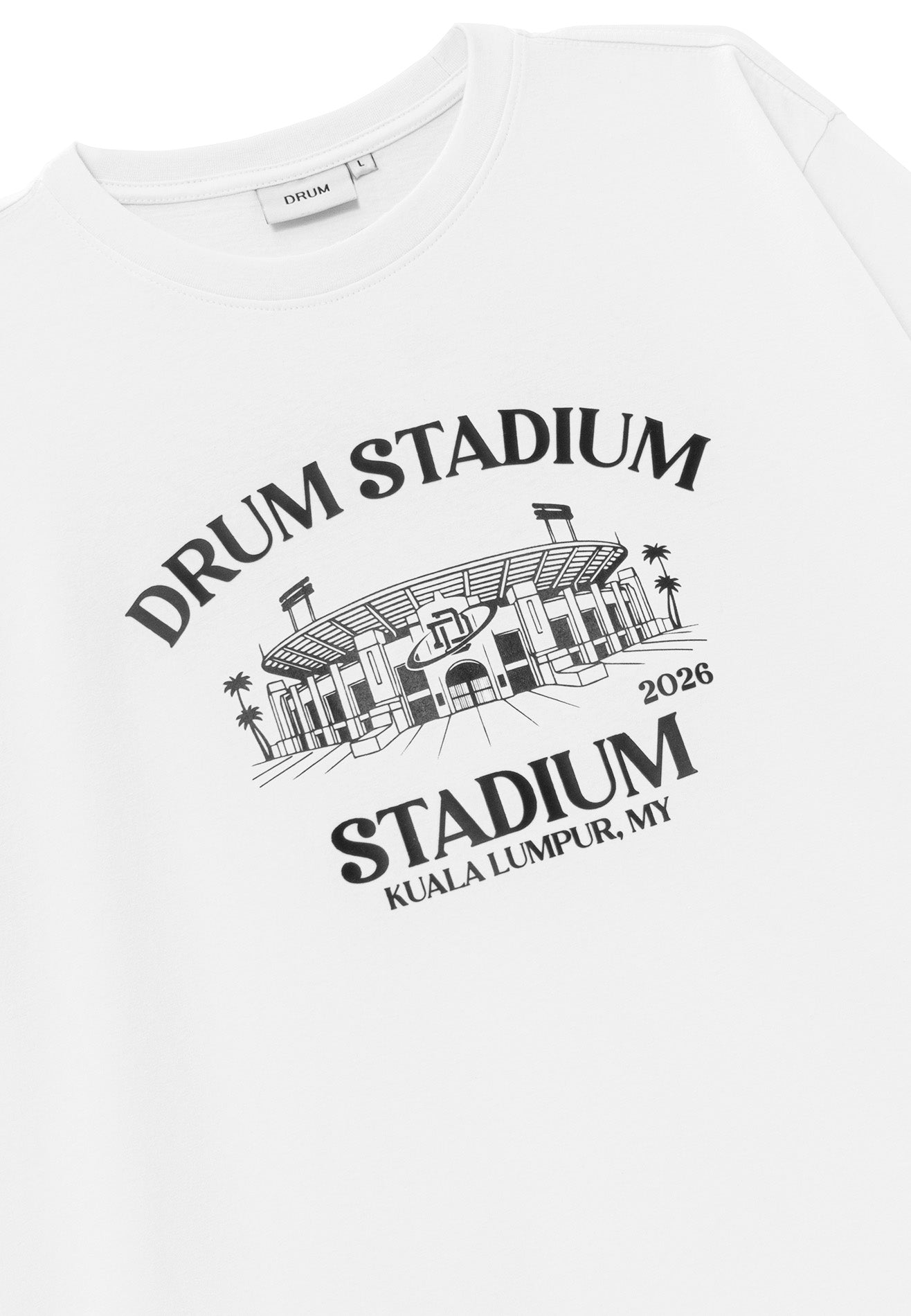 DRUM E. Stadium Relaxed Fit Tee- White