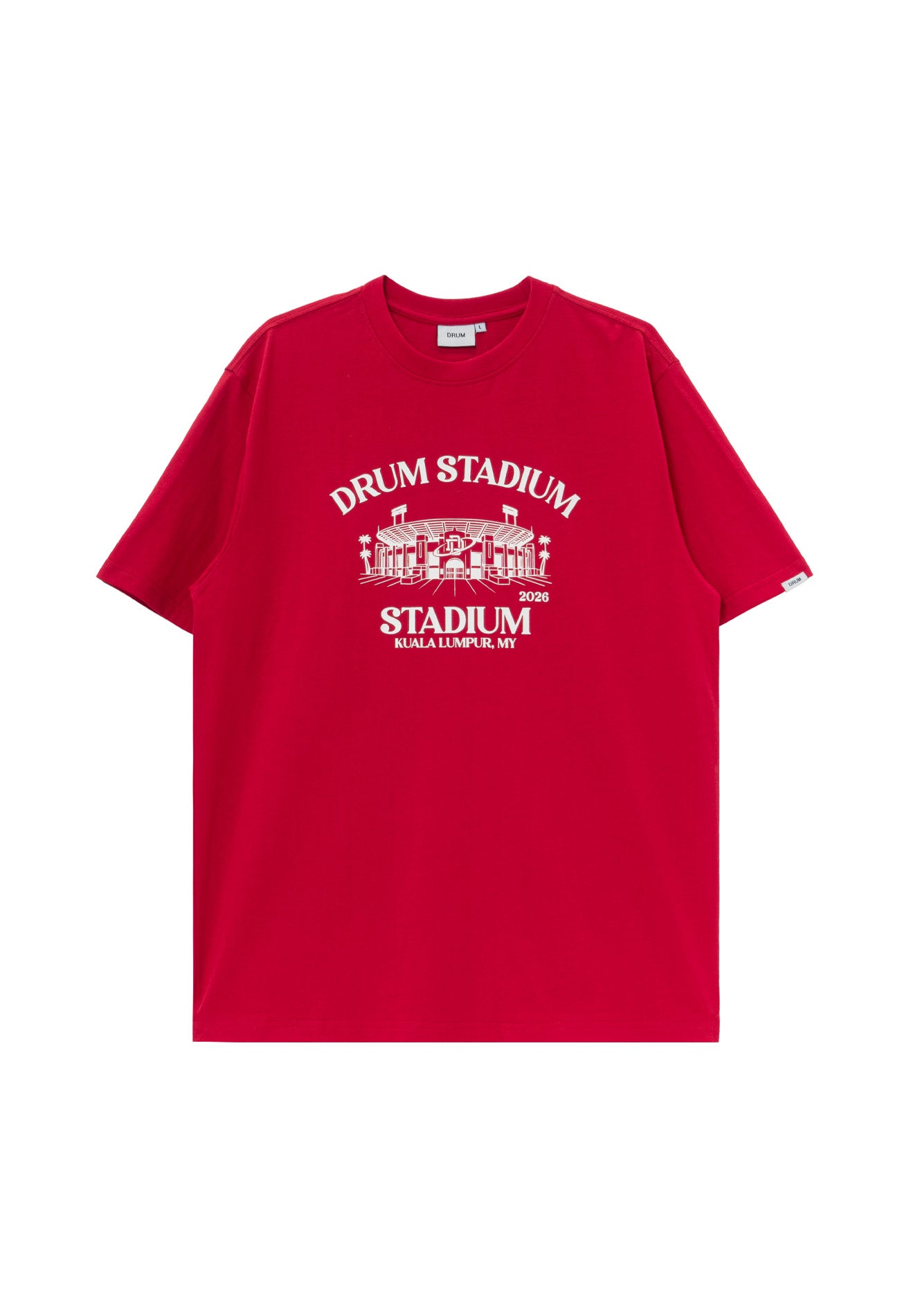 DRUM E. Stadium Relaxed Fit Tee- Red