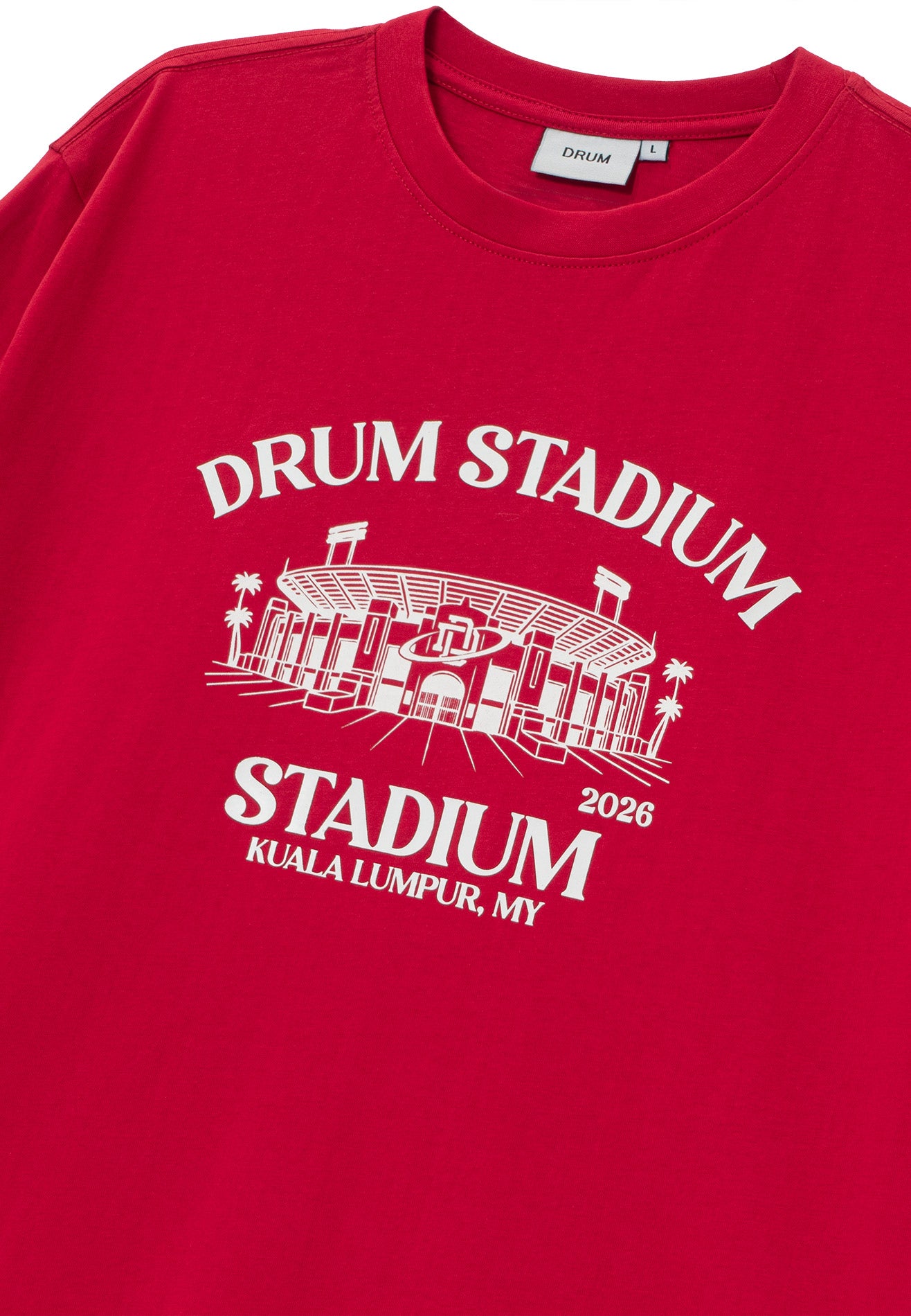 DRUM E. Stadium Relaxed Fit Tee- Red