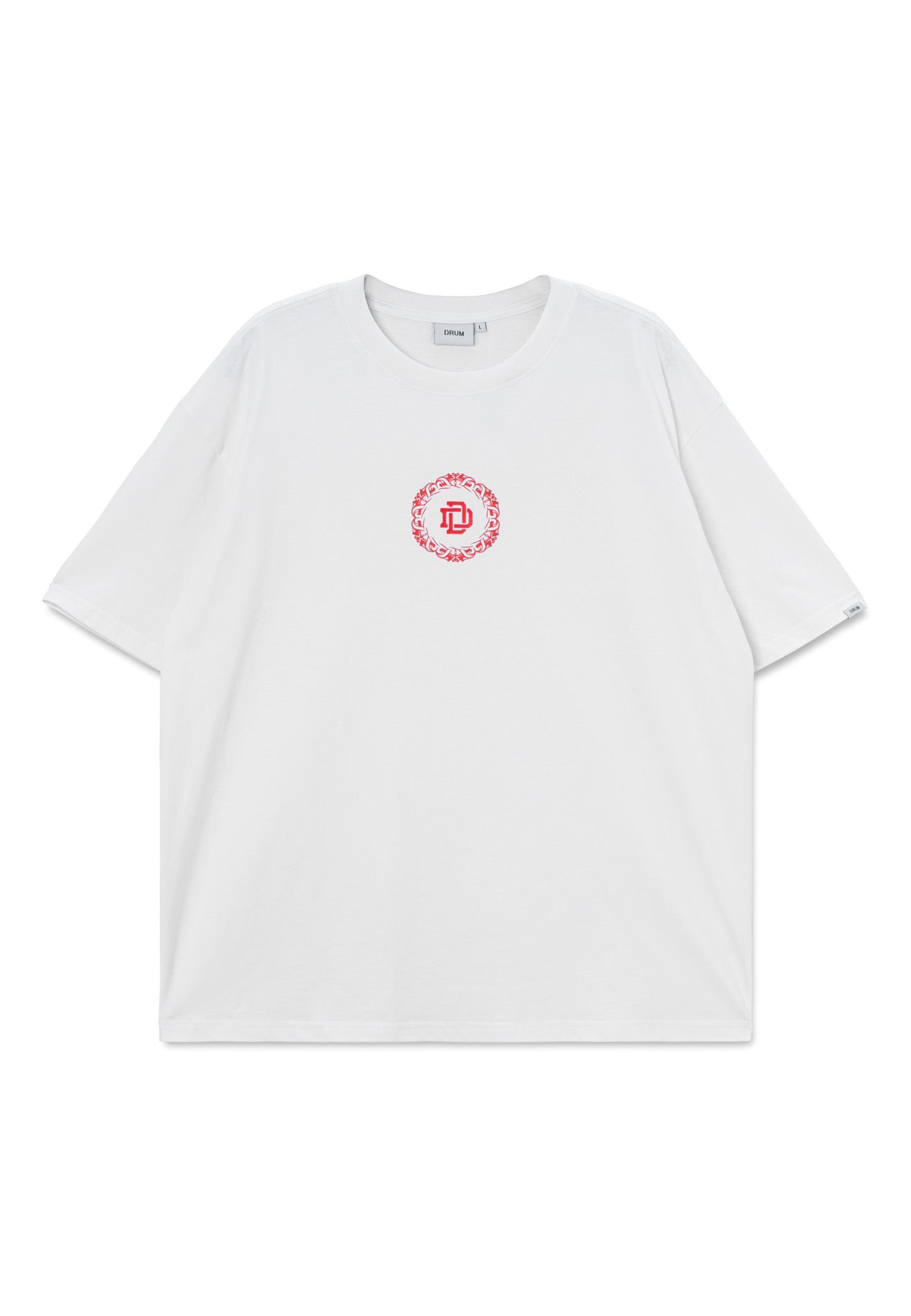 DRUM E. Statement Relaxed Fit Tee- White