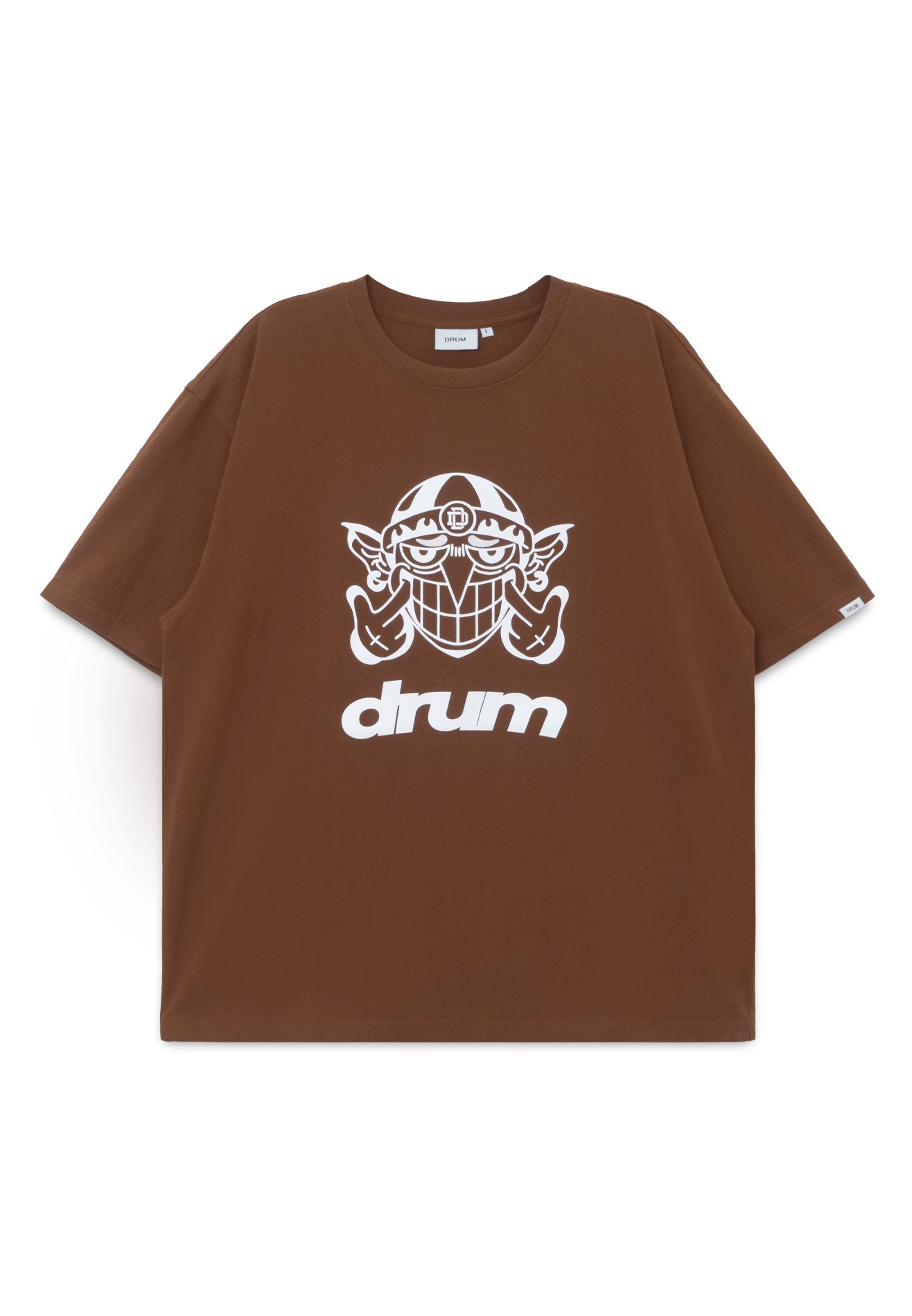 DRUM E. Big Smile Relaxed Fit Tee- Brown
