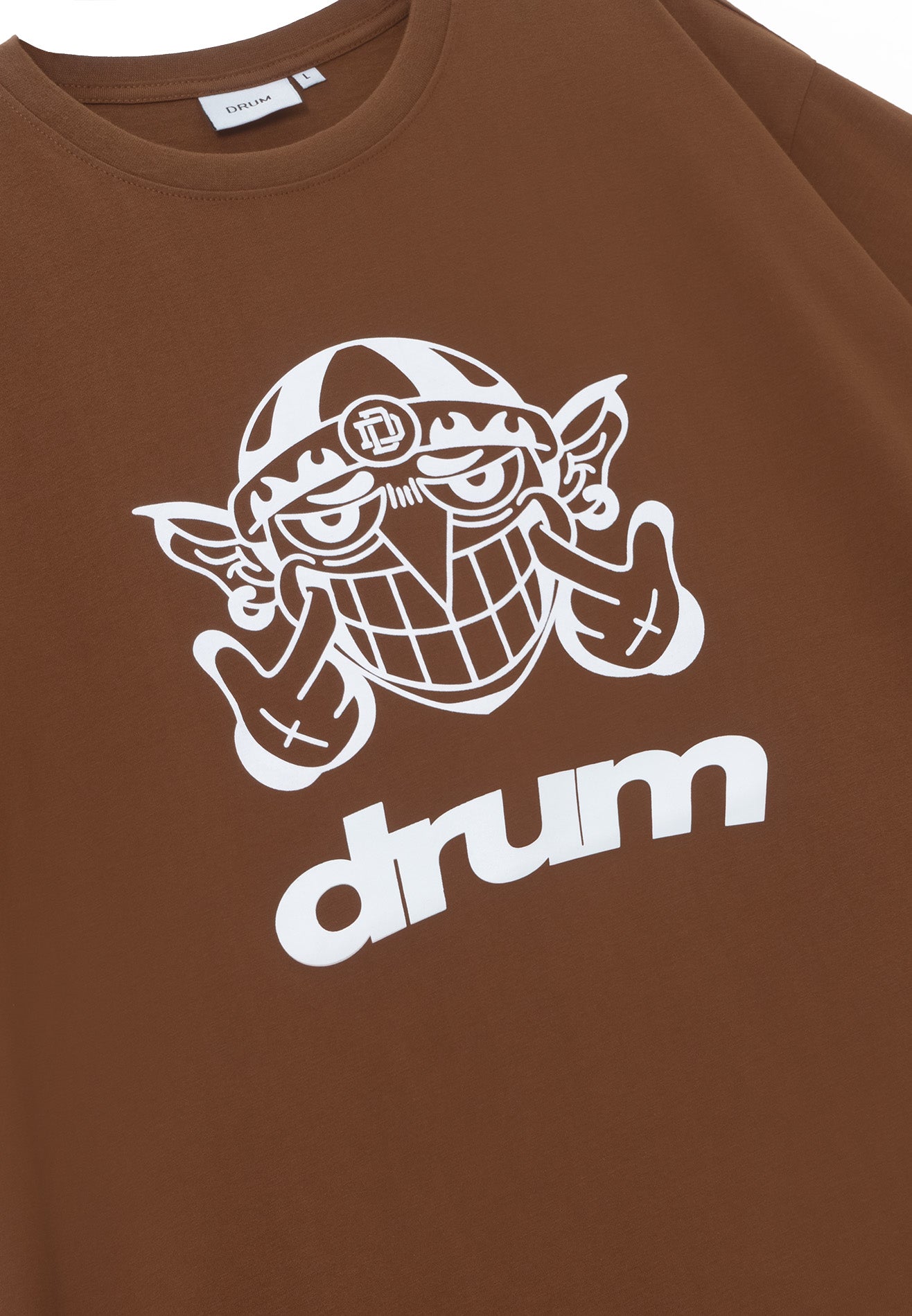 DRUM E. Big Smile Relaxed Fit Tee- Brown