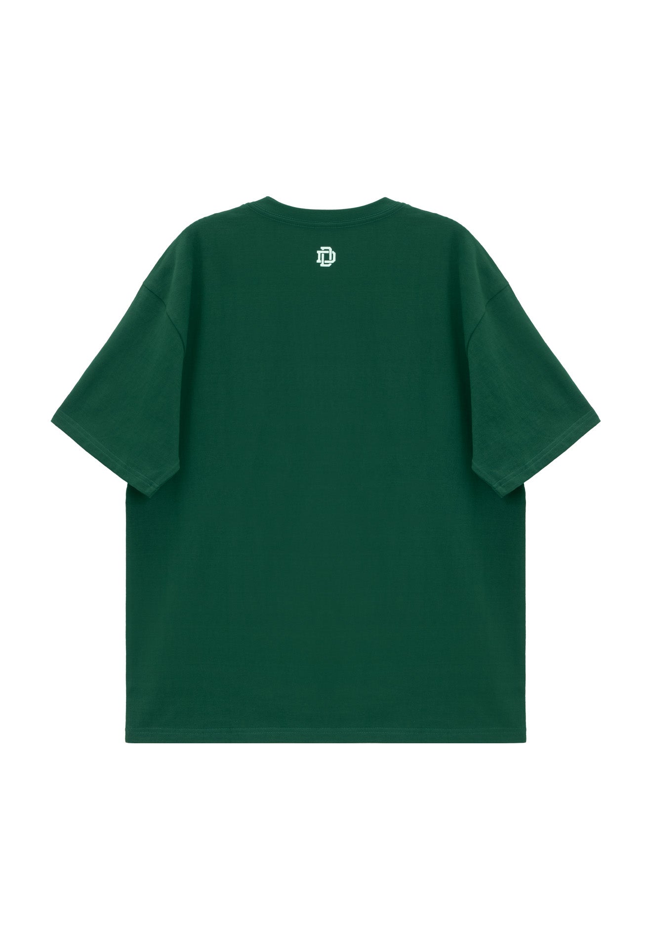 DRUM E. Logo Puff Print Relaxed Fit Tee- Dark Green