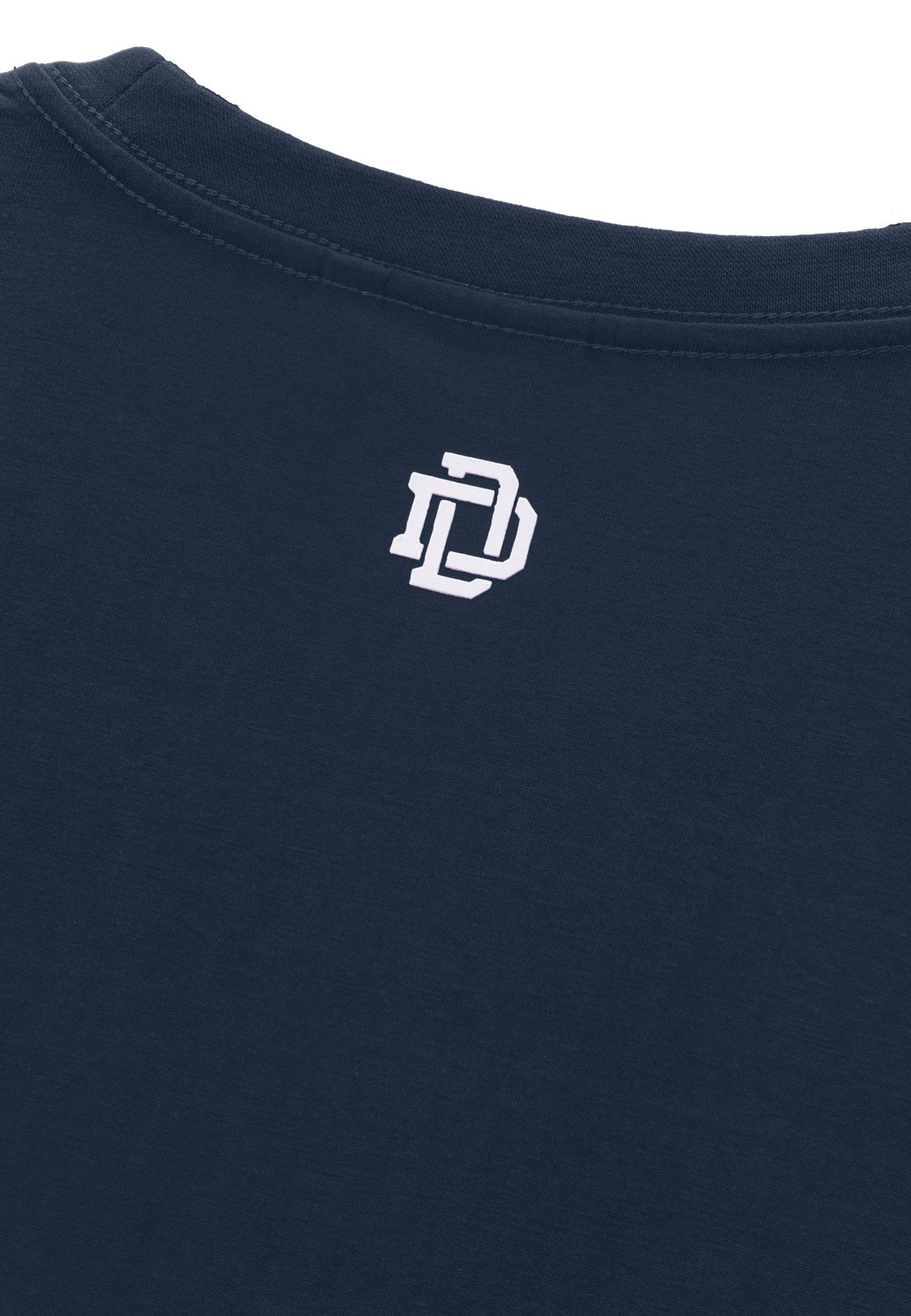 DRUM E. Logo Puff Print Relaxed Fit Tee- Navy