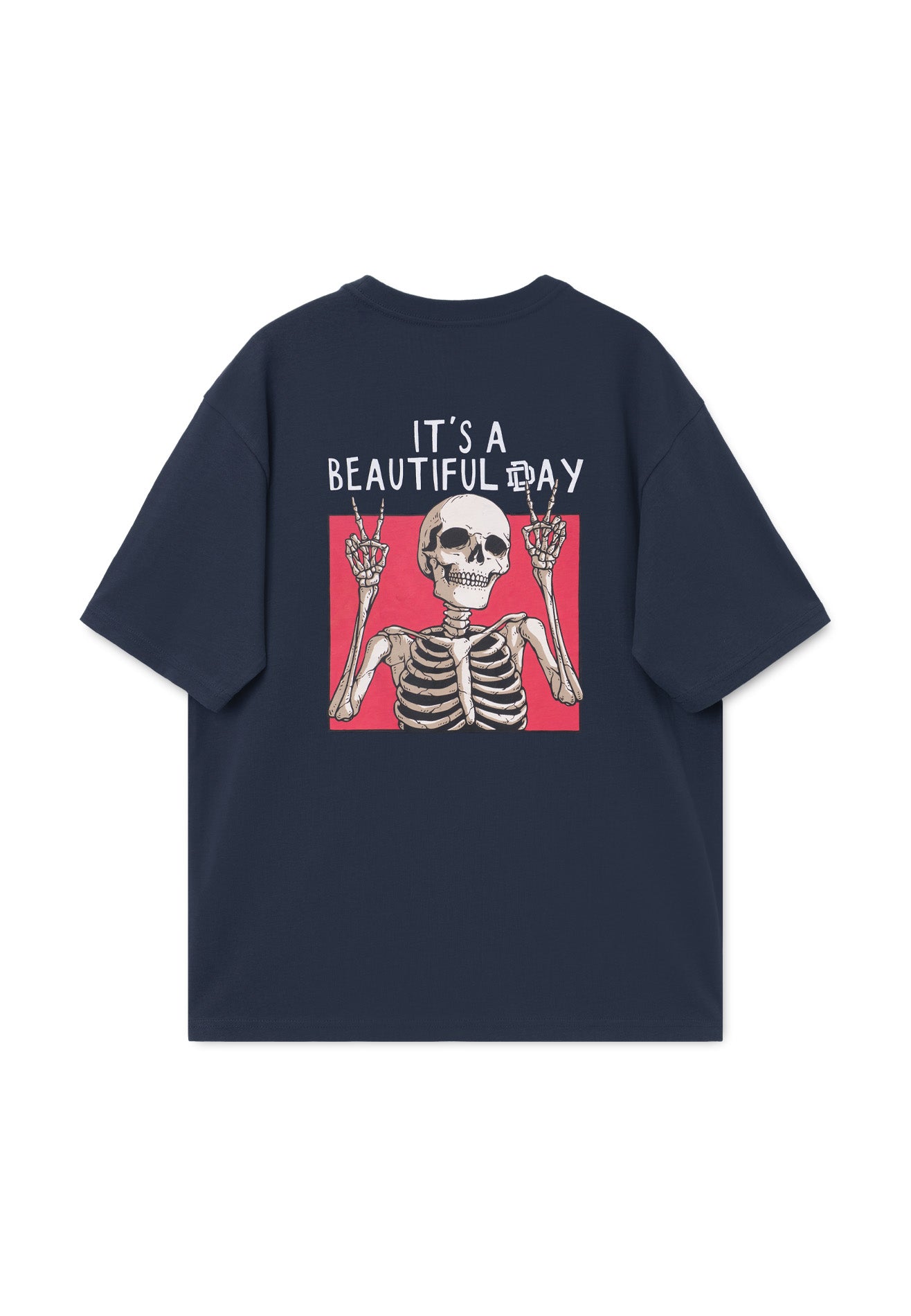 DRUM E. Beautiful Day Relaxed Fit Tee- Navy