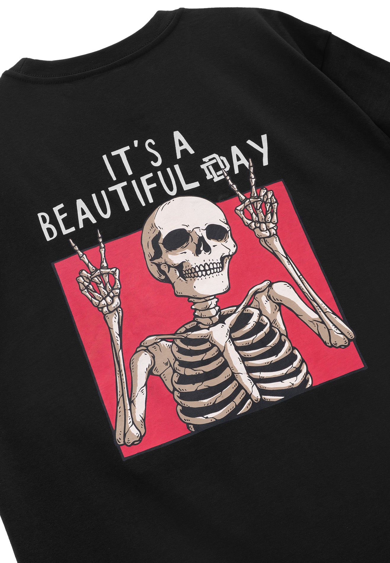 DRUM E. Beautiful Day Relaxed Fit Tee- Black