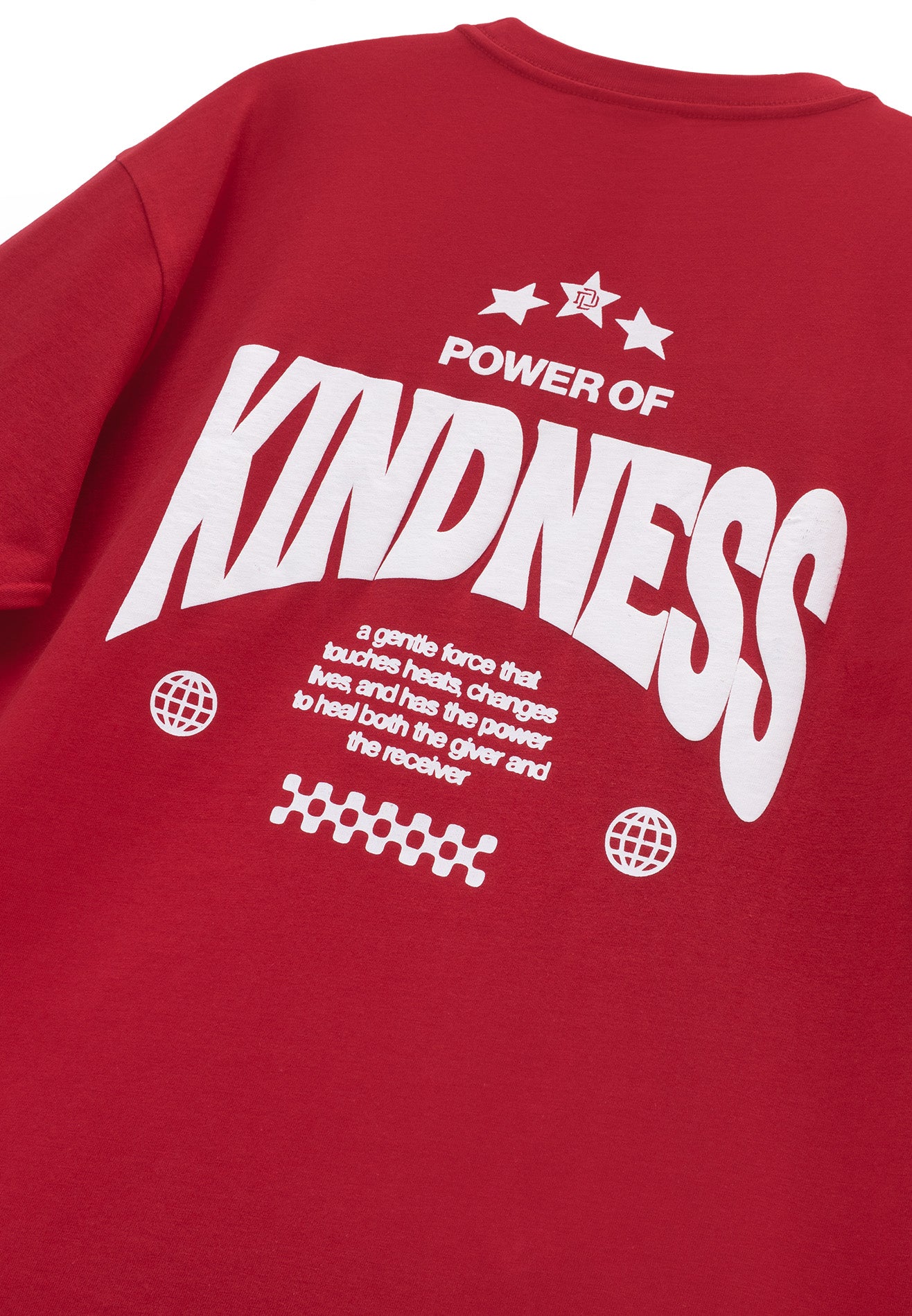 DRUM E. Kindness Relaxed Fit Tee- Maroon