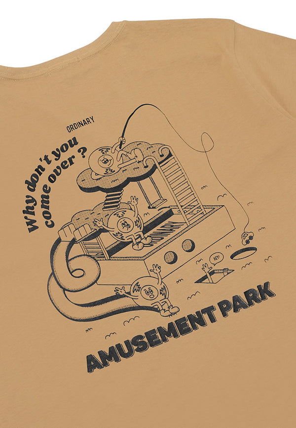 DRUM Amusement 2 Side Print Tee- Khaki
