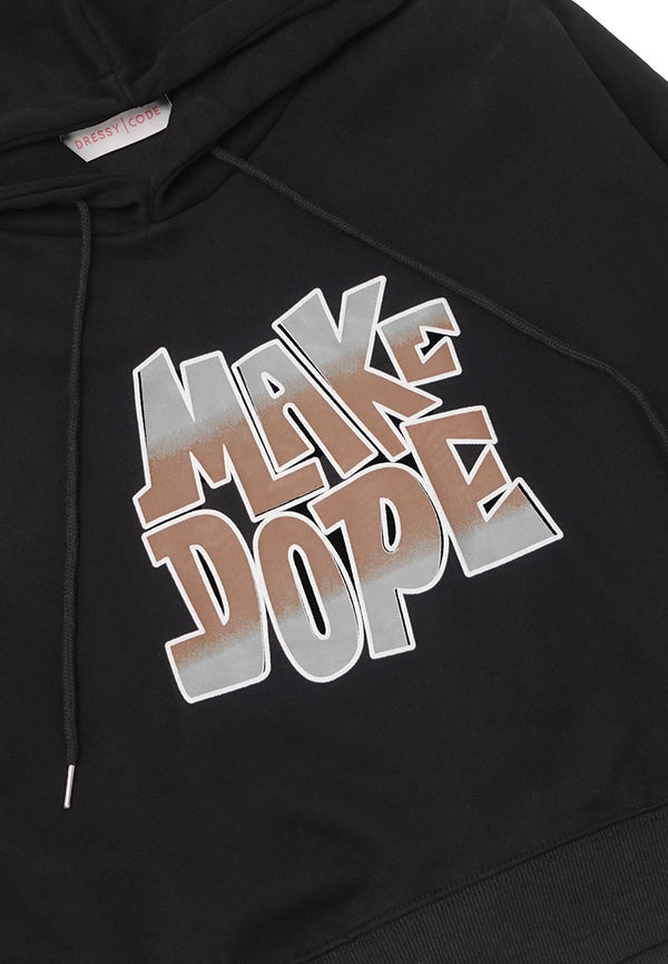 Make Dope Contrast Colour Sleeve Hoodie- Black