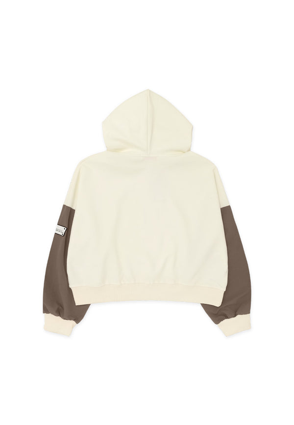 Make Dope Contrast Colour Sleeve Hoodie- White