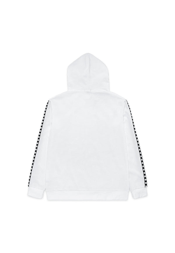DRUM Impossible Checked Details Hoodie- White