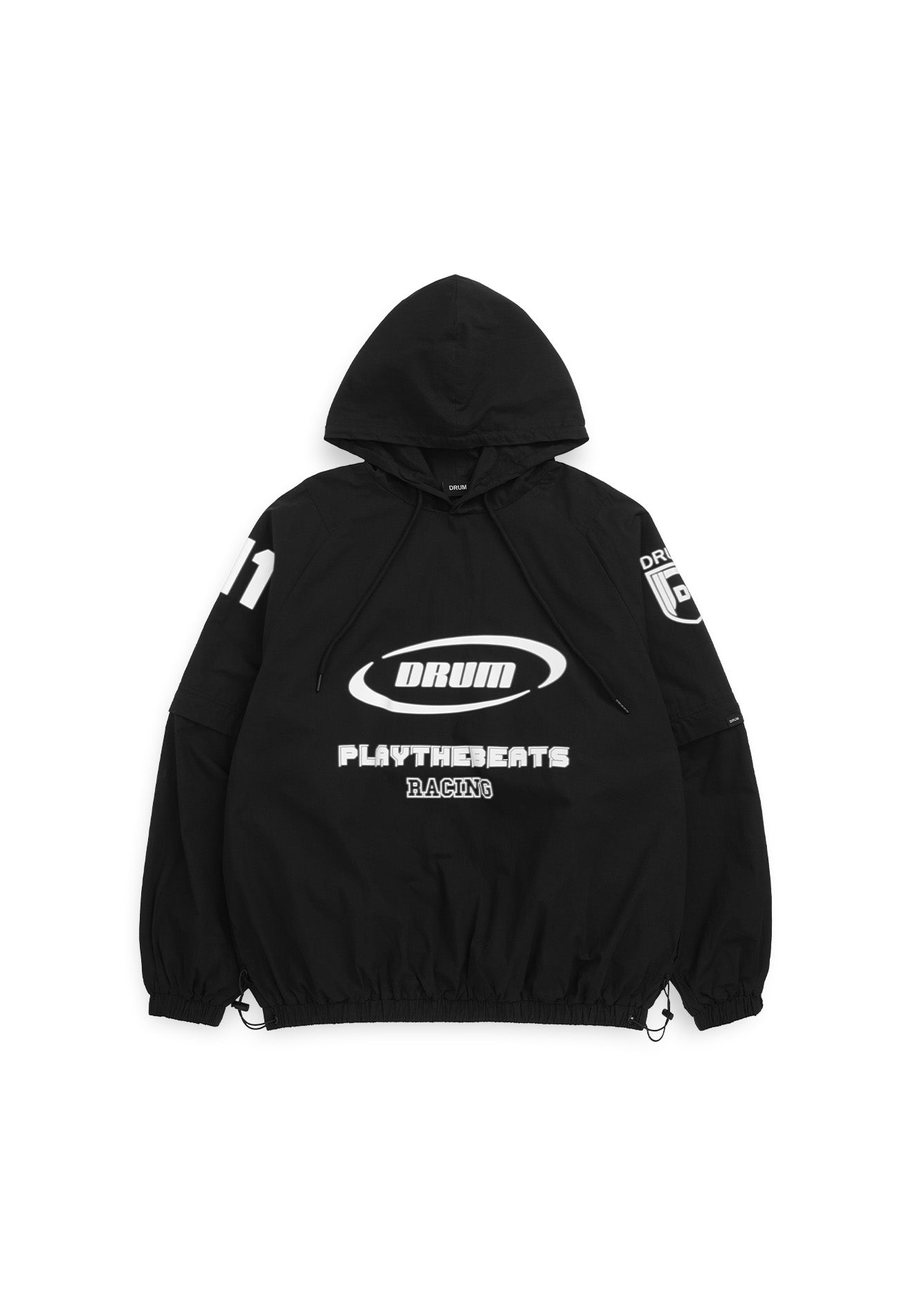 Select Racing Collection Detachable Sleeve Reflective Hoodie- Black