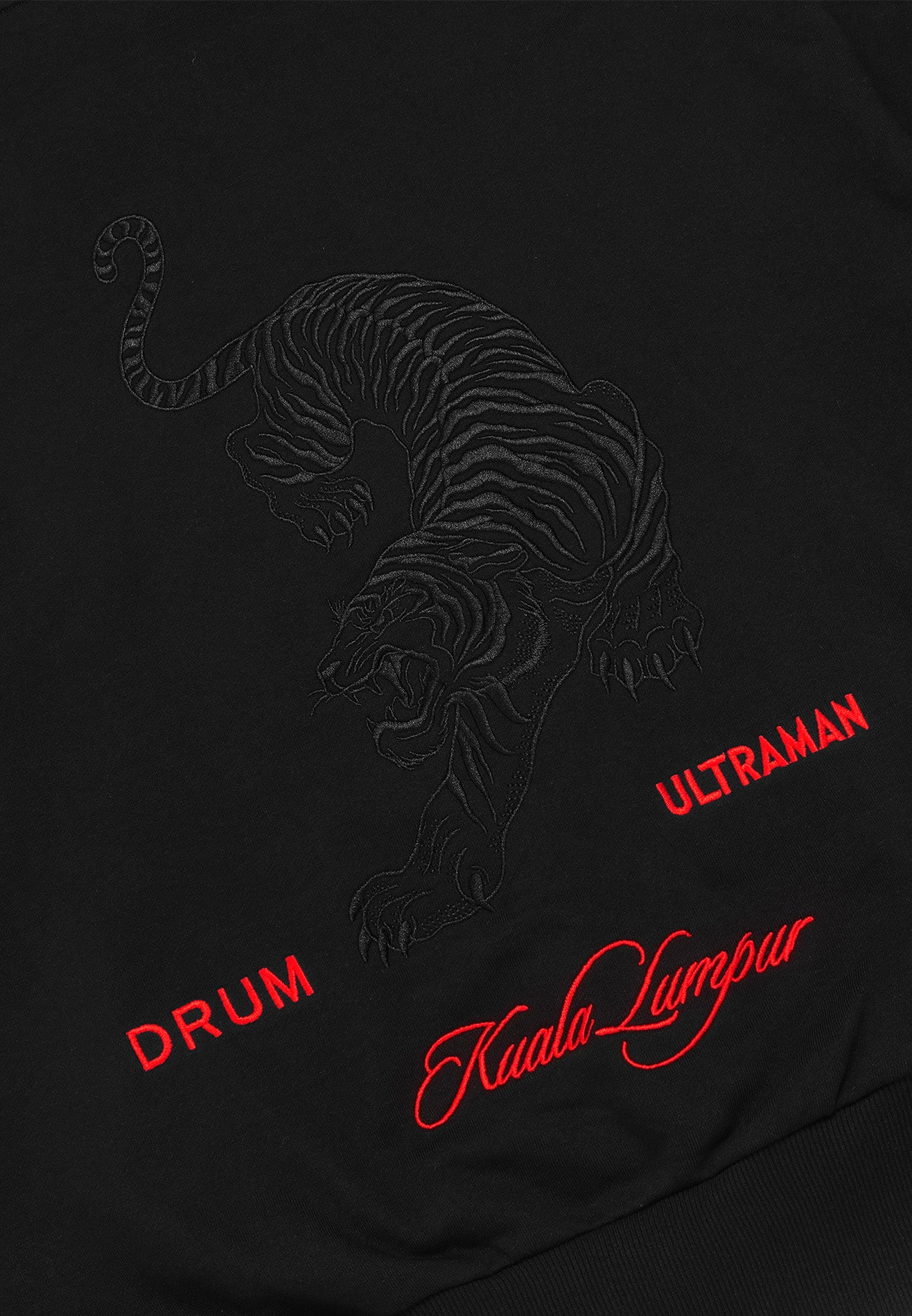 DRUM | ULTRAMAN Malayan Tiger 3D embroidery Hoodie- Black