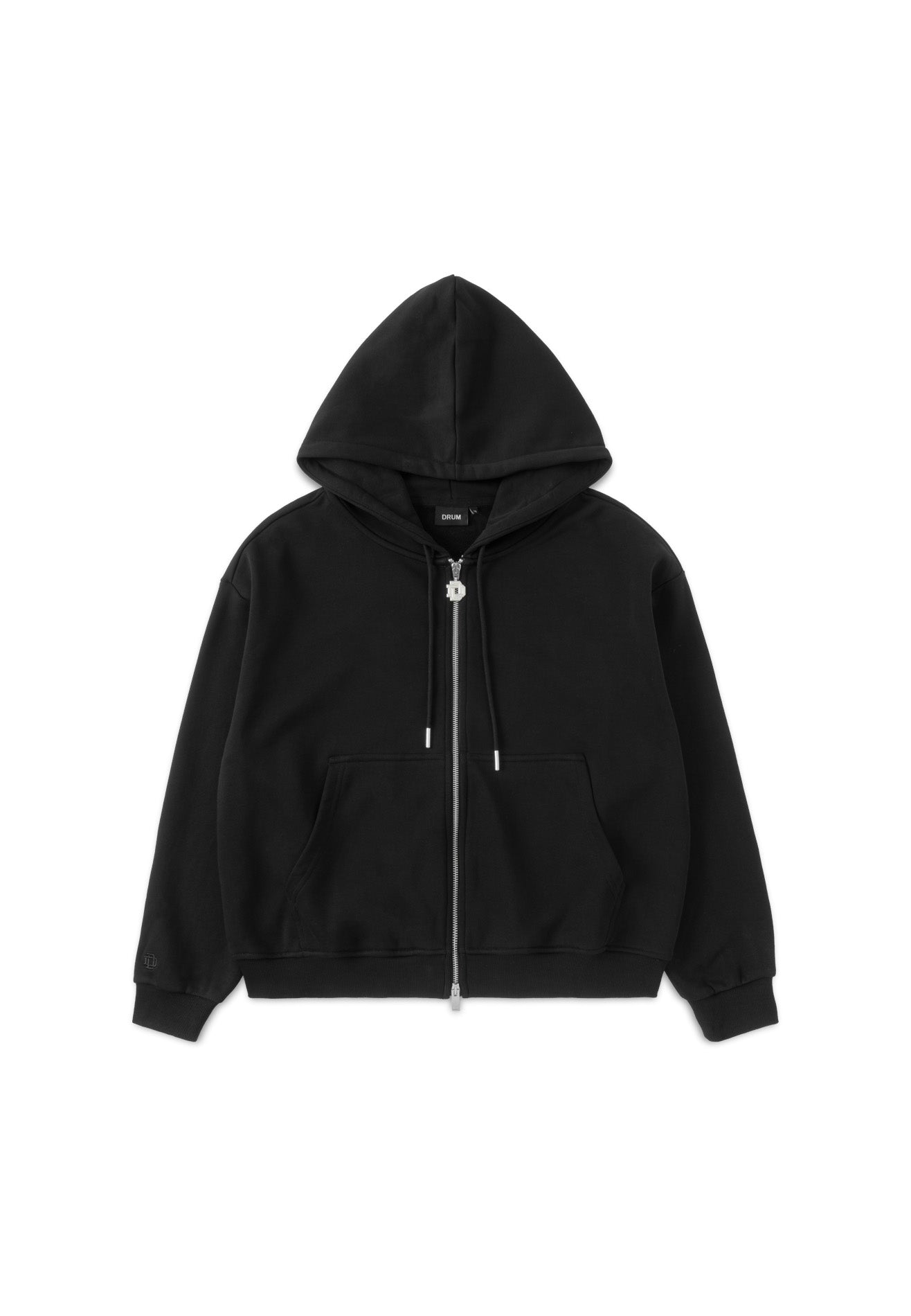 DRUM S. 3D Logo Embroidery Hoodie- Black