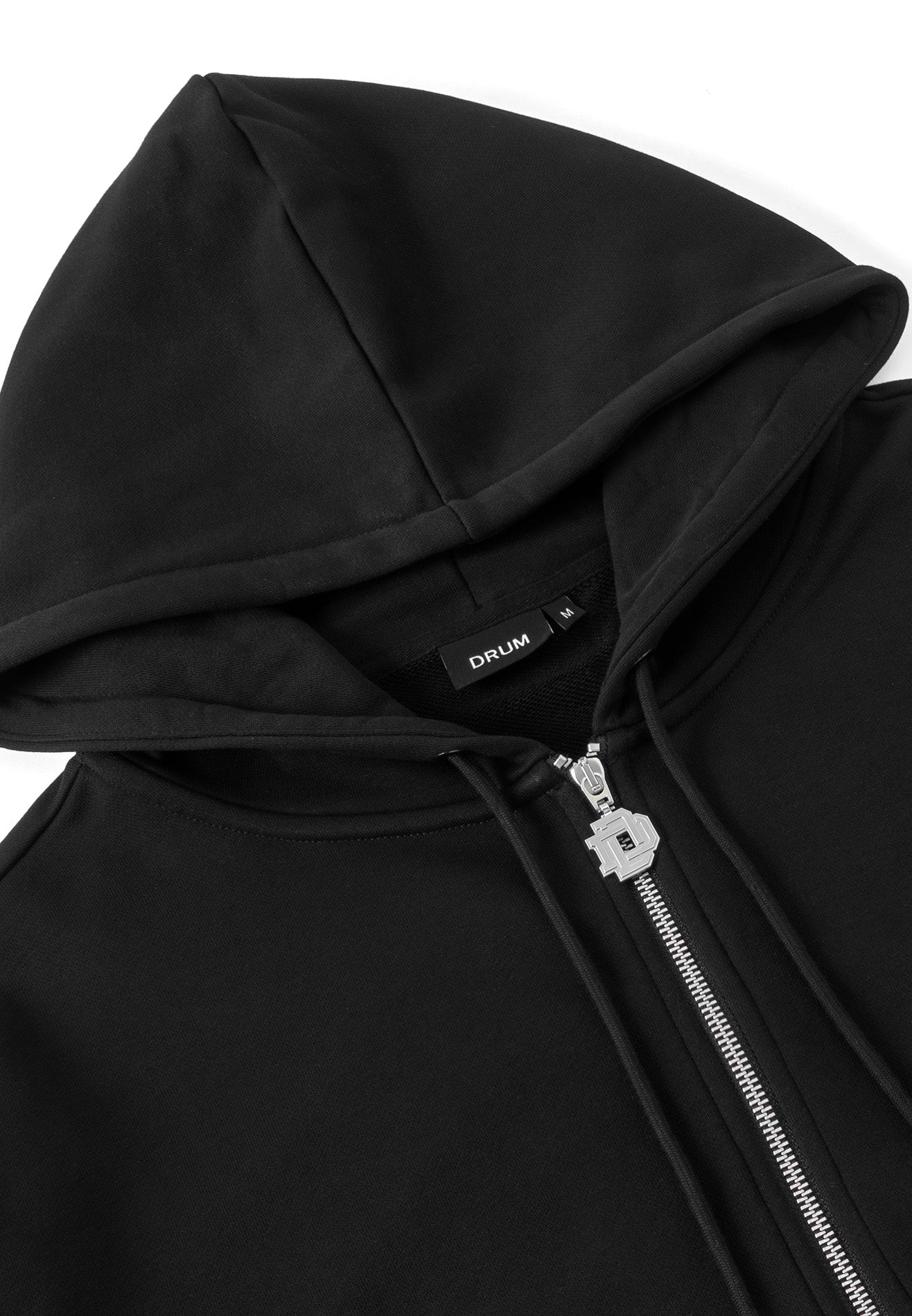 DRUM S. 3D Logo Embroidery Hoodie- Black