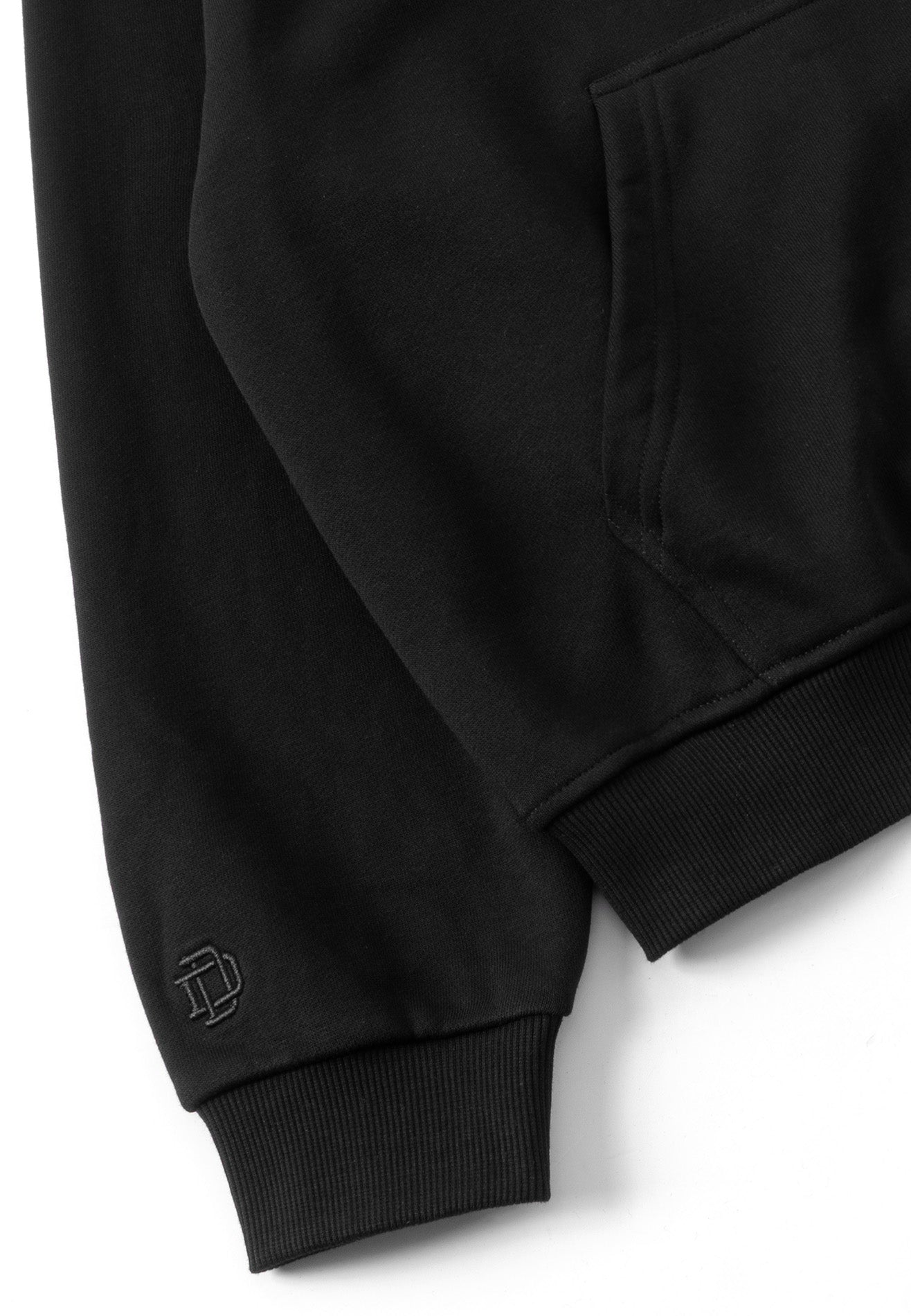 DRUM S. 3D Logo Embroidery Hoodie- Black