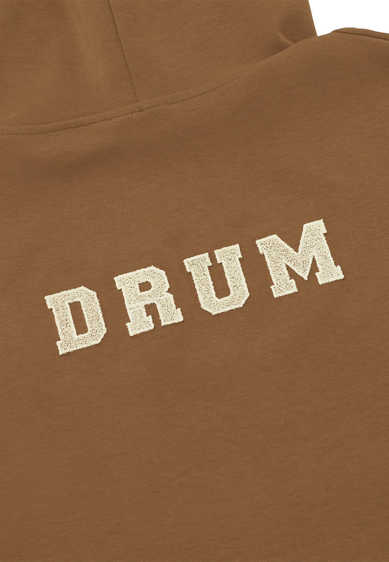 DRUM SELECT Women Toothbrush Embroidery Hoodie- Brown
