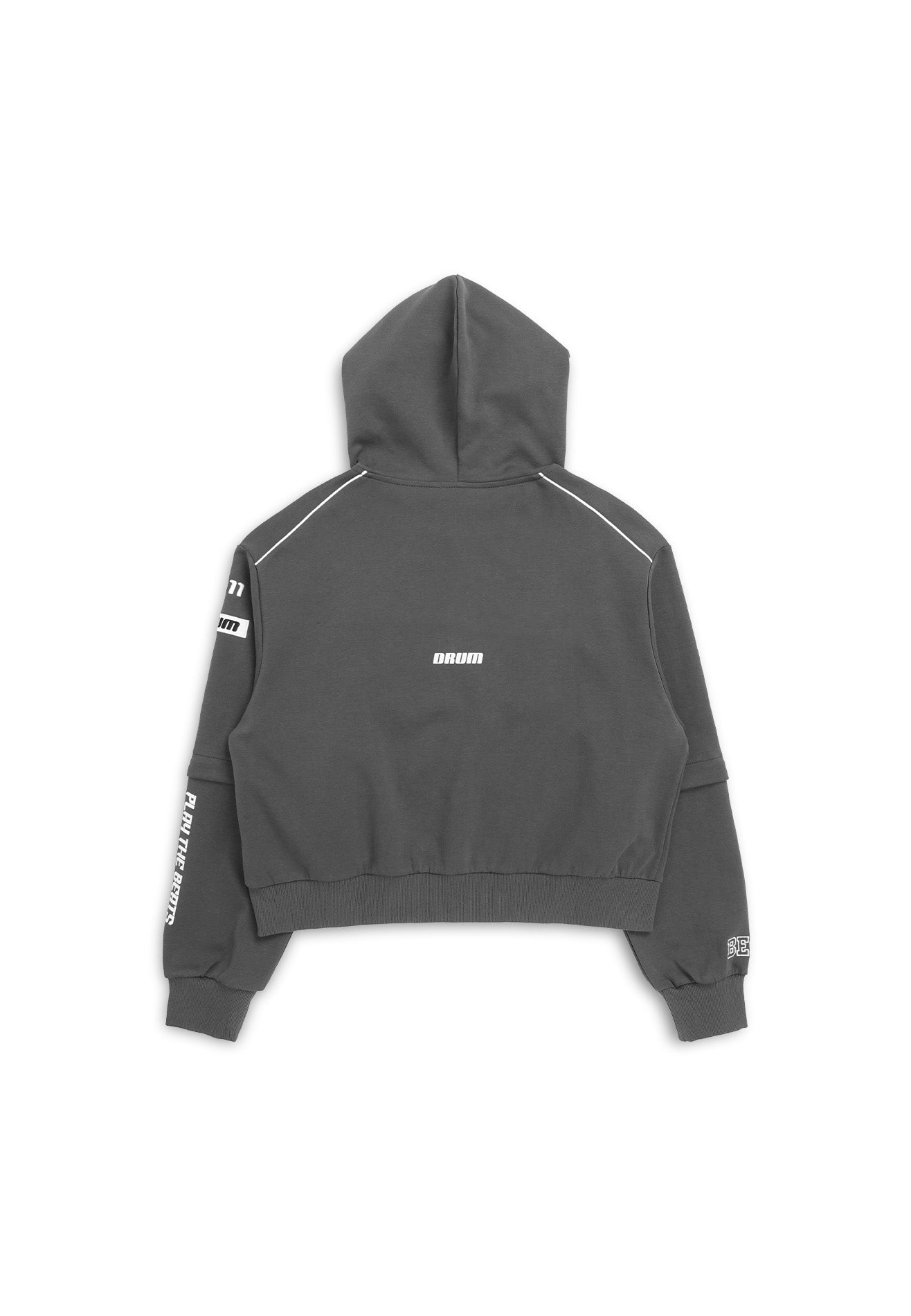 SELECT Women Racing Collection Detachable Sleeve Hoodie - Grey