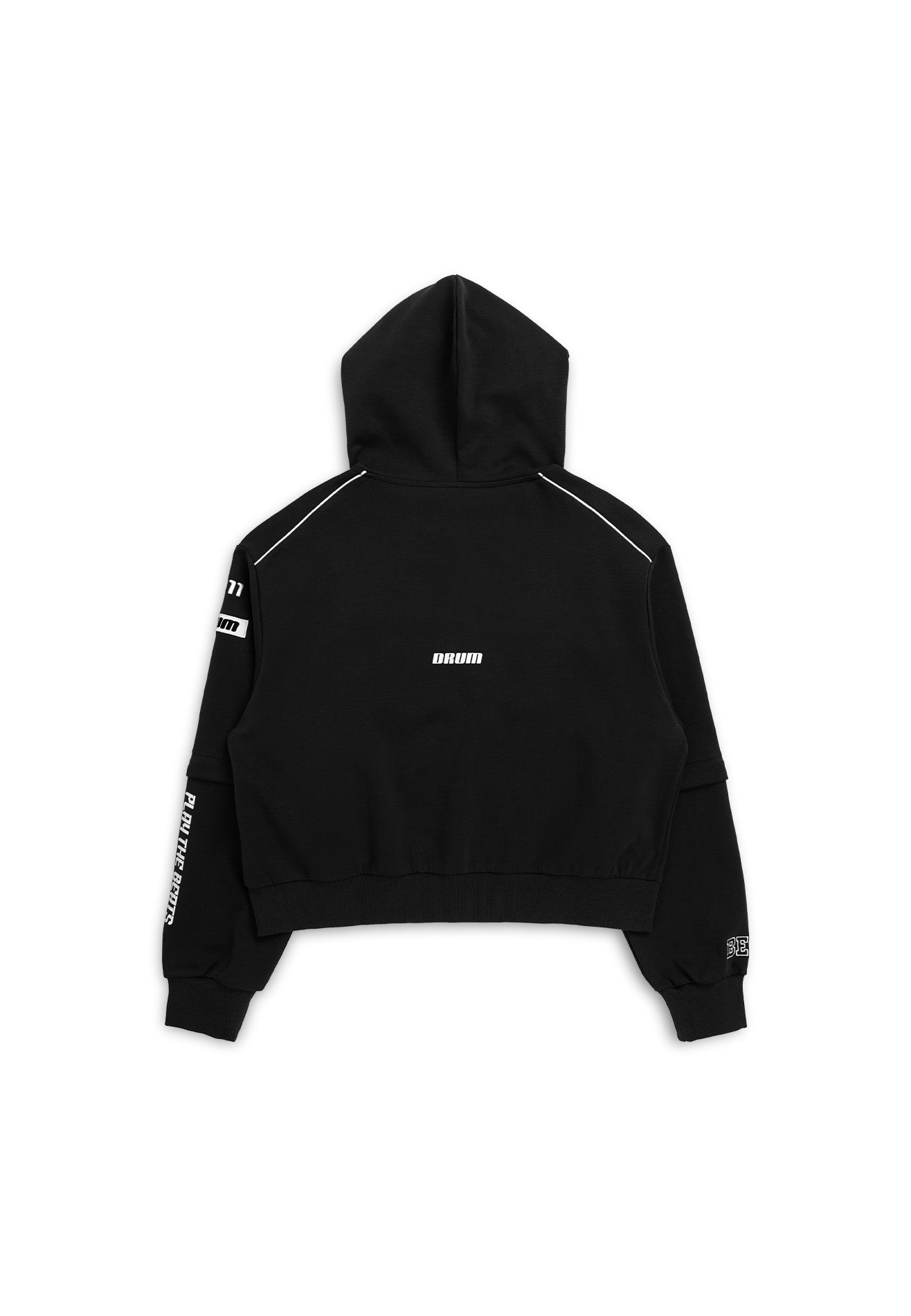 SELECT Women Racing Collection Detachable Sleeve Hoodie - Black