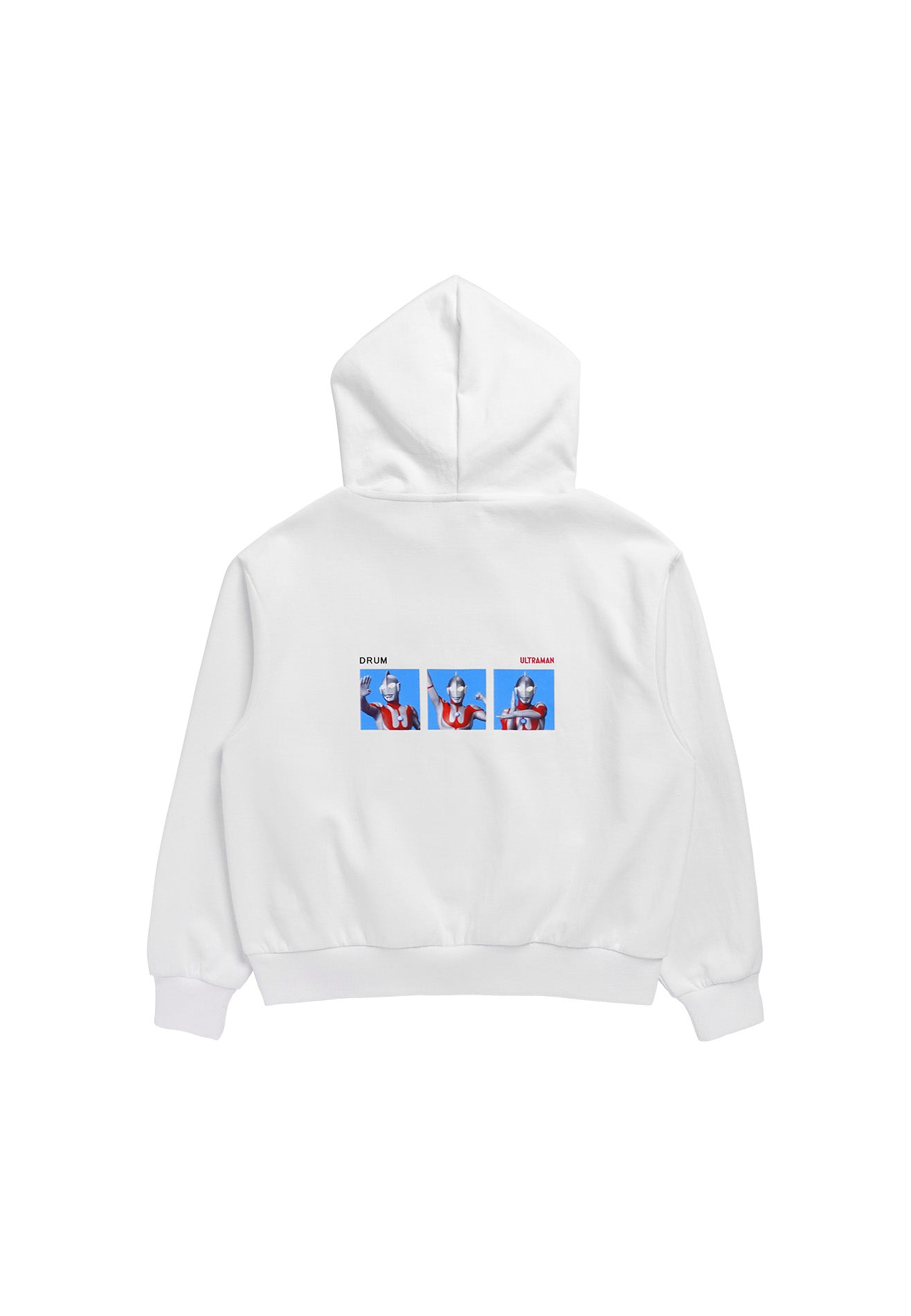 DRUM | ULTRAMAN Women Crop Hoodie- White