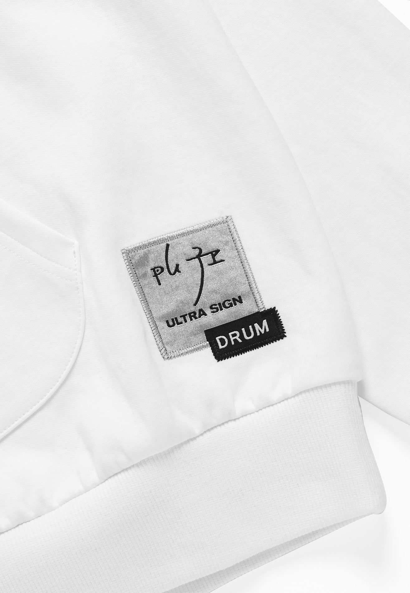 DRUM | ULTRAMAN Women Crop Hoodie- White