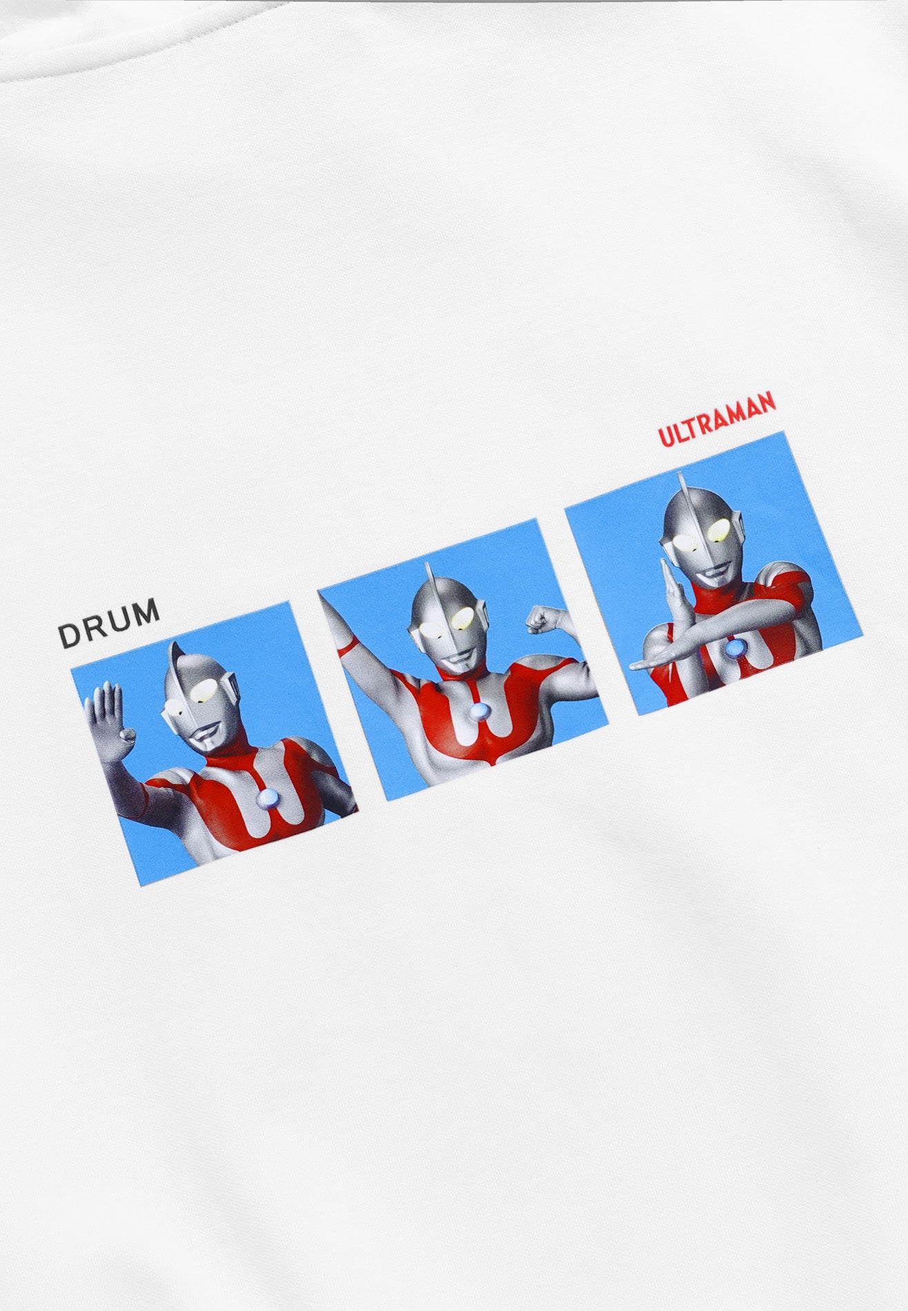 DRUM | ULTRAMAN Women Crop Hoodie- White