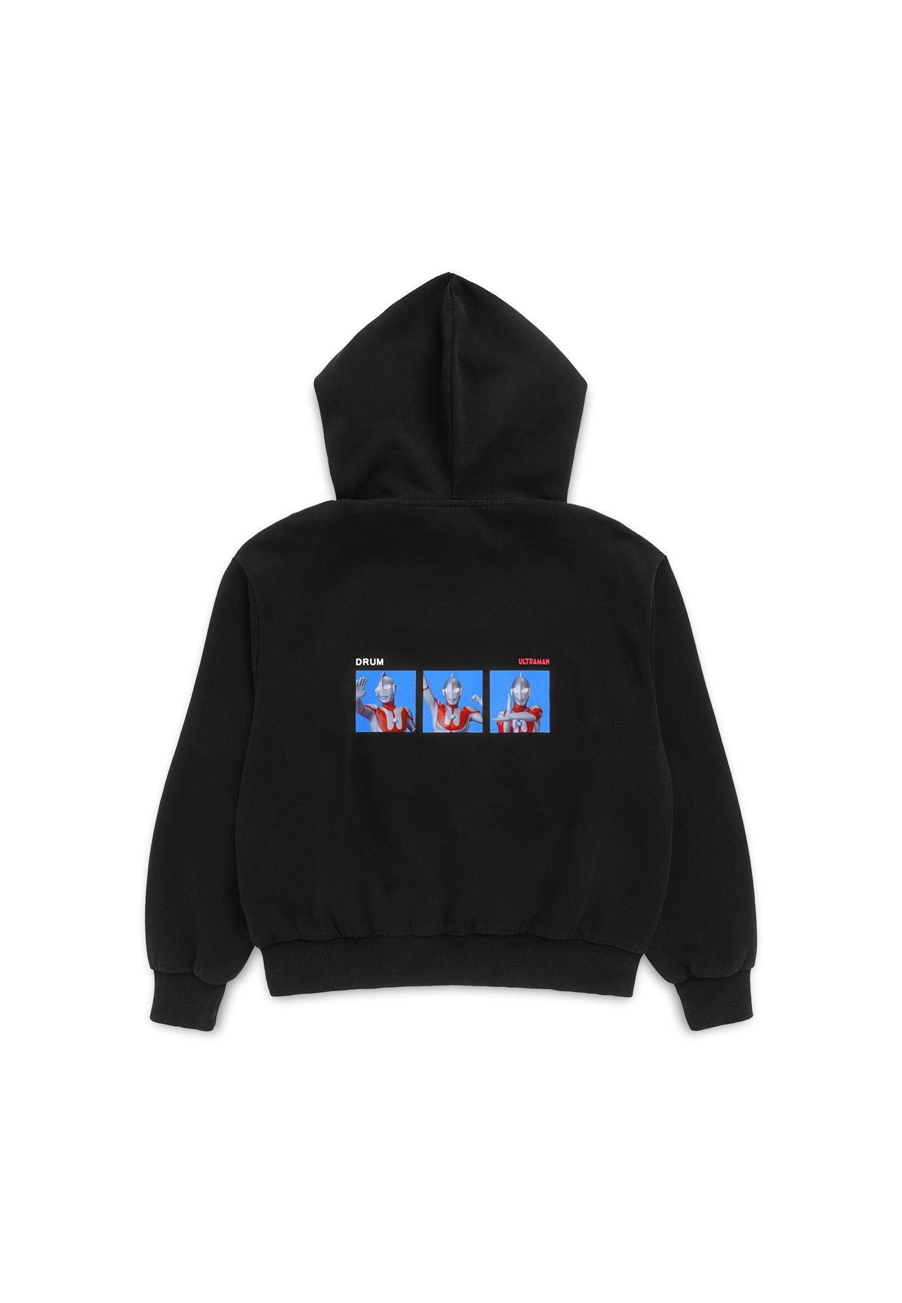 DRUM | ULTRAMAN Women Crop Hoodie- Black