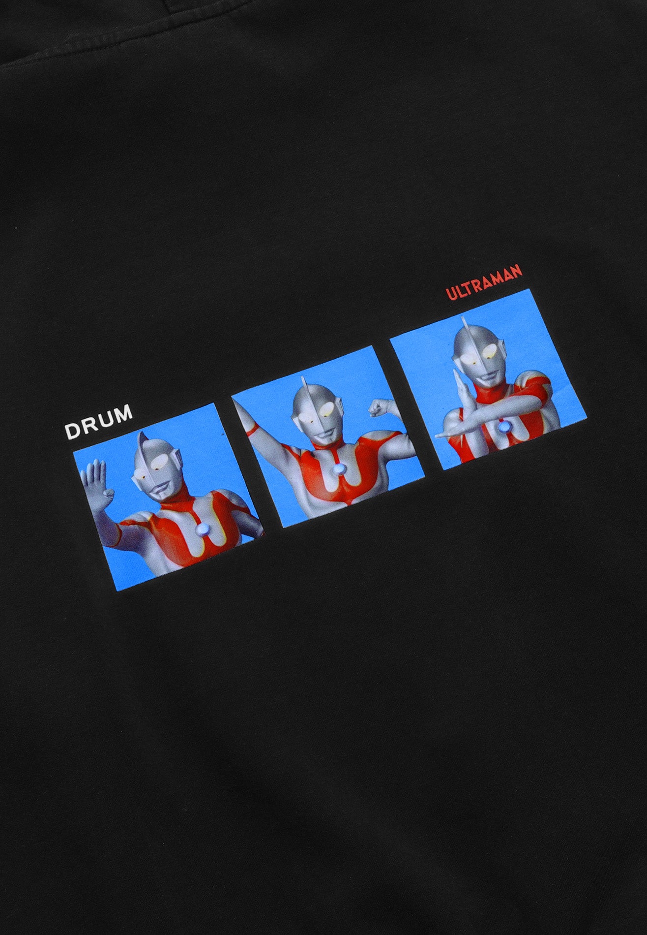 DRUM | ULTRAMAN Women Crop Hoodie- Black