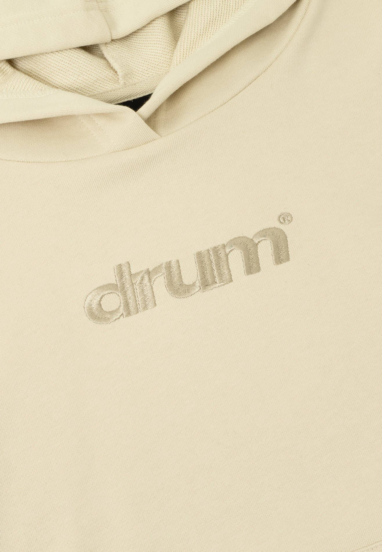 DRUM S. Women Logo Embroidey Zipped Details Hoodie - Beige
