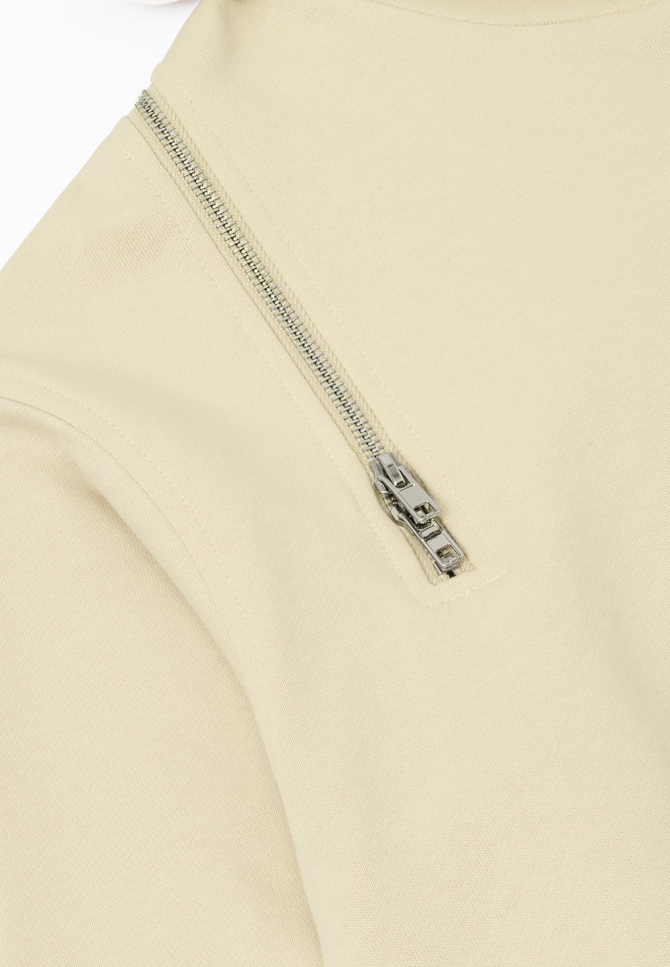 DRUM S. Women Logo Embroidey Zipped Details Hoodie - Beige