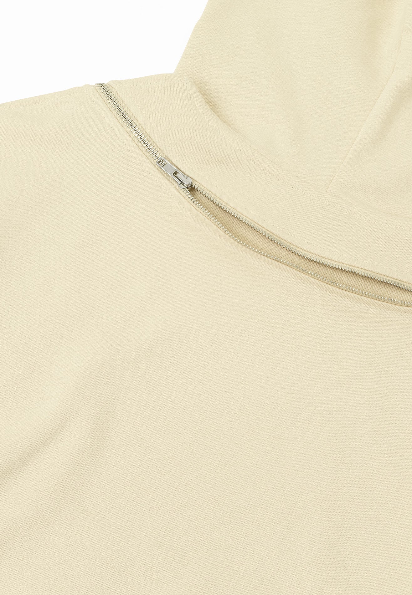 DRUM S. Women Logo Embroidey Zipped Details Hoodie - Beige