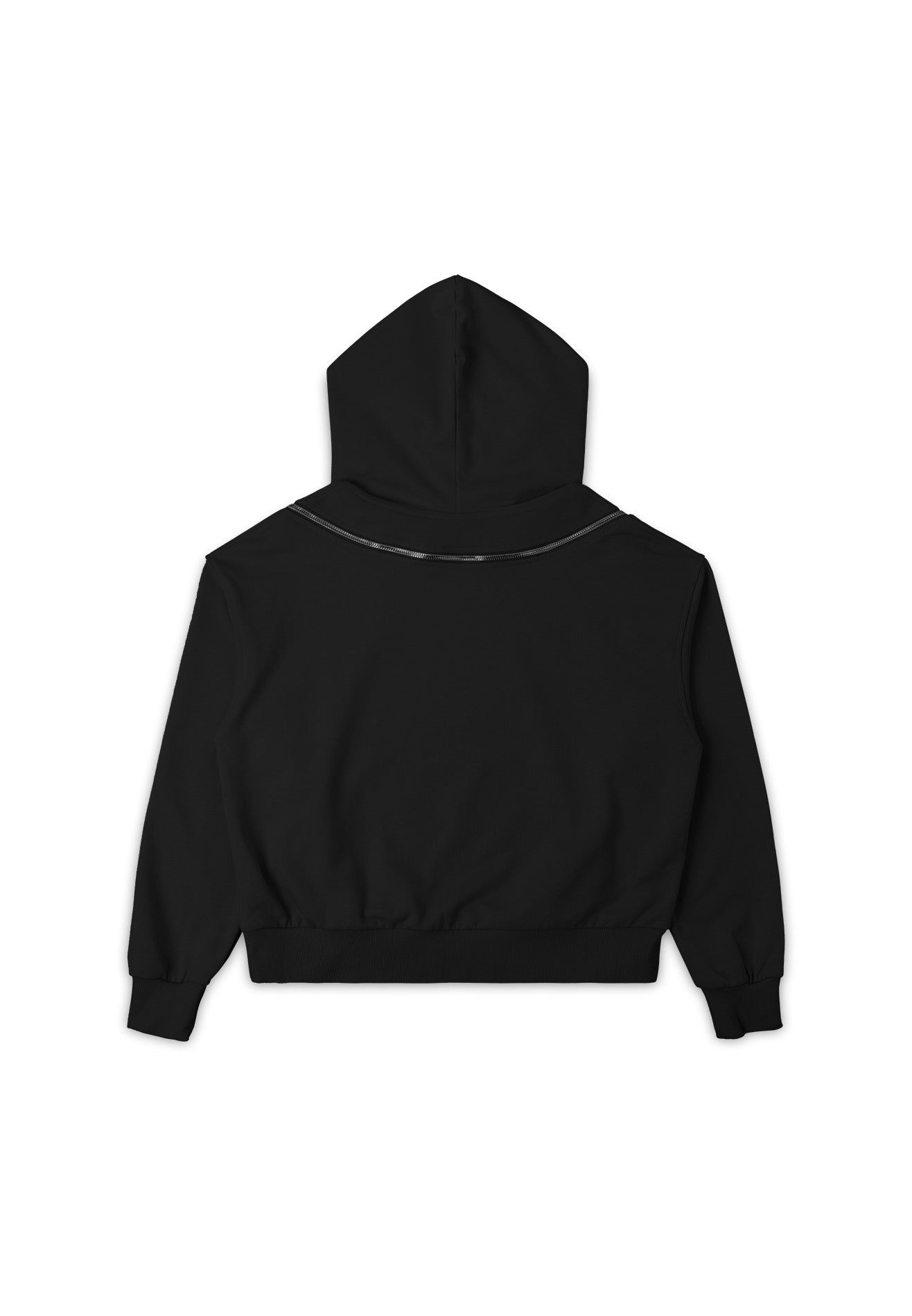 DRUM S. Women Logo Embroidey Zipped Details Hoodie - Black