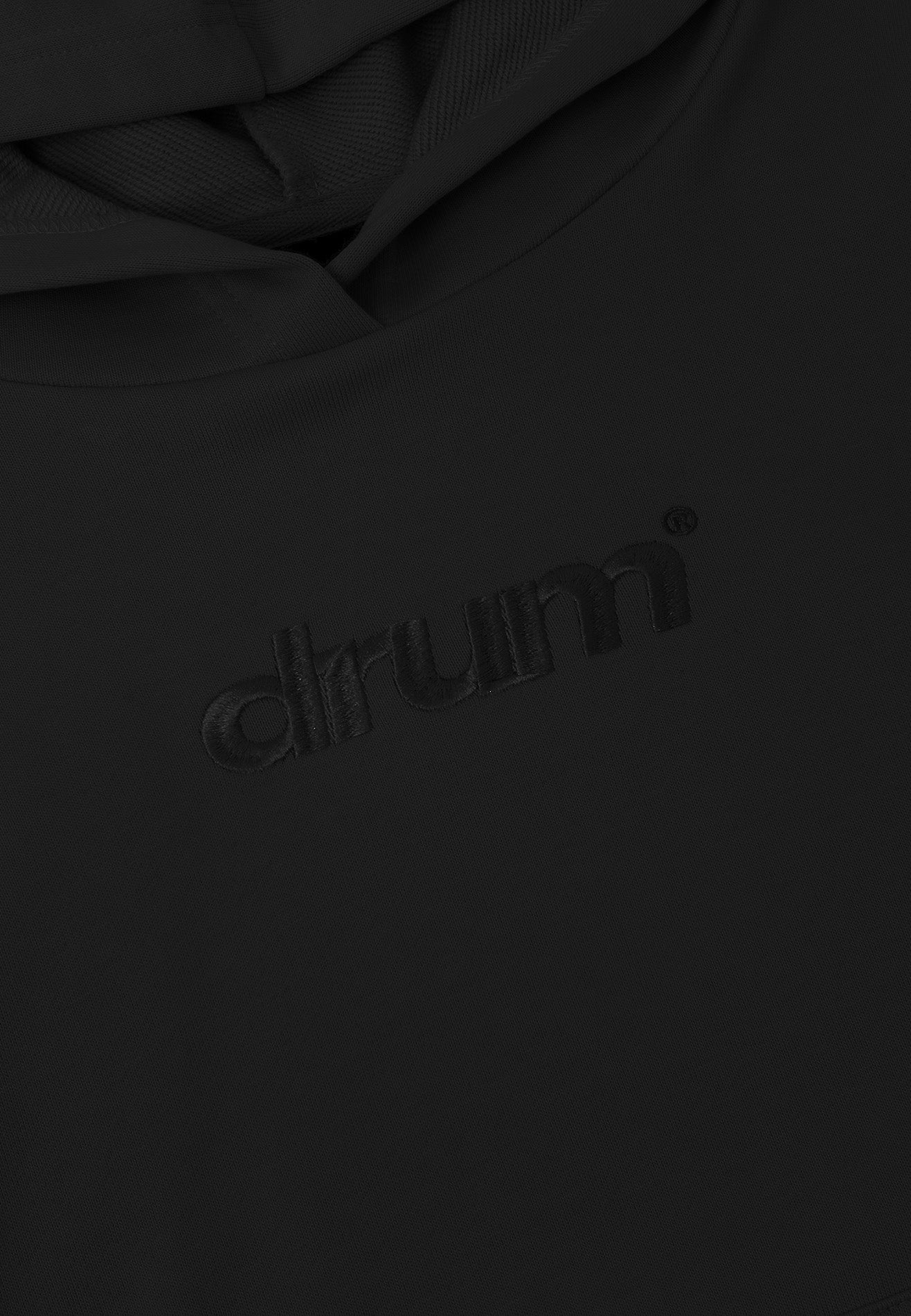 DRUM S. Women Logo Embroidey Zipped Details Hoodie - Black