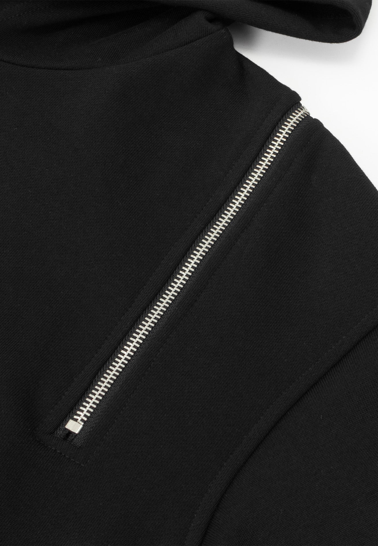 DRUM S. Women Logo Embroidey Zipped Details Hoodie - Black