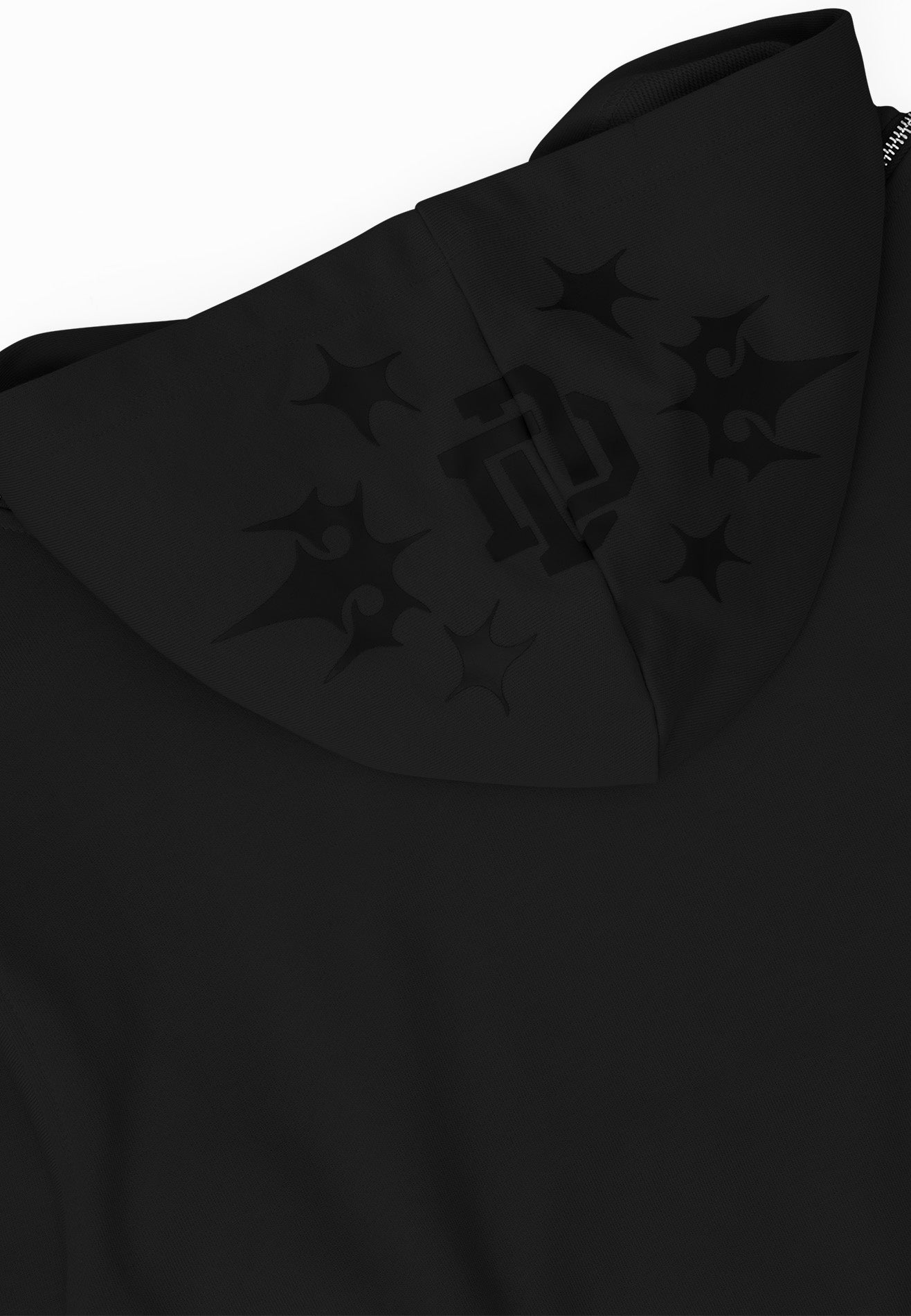 DRUM S. Women Logo Embroidey Zipped Details Hoodie - Black