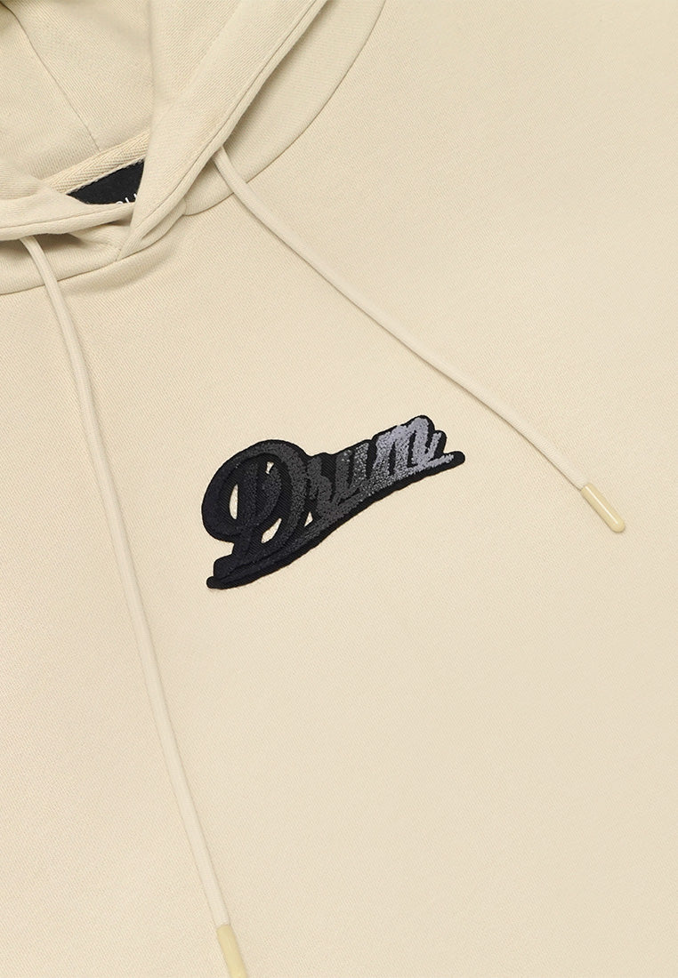 DRUM SELECT Toweling Logo Hoodie- Beige