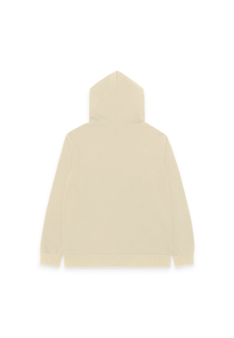DRUM SELECT Toweling Logo Hoodie- Beige