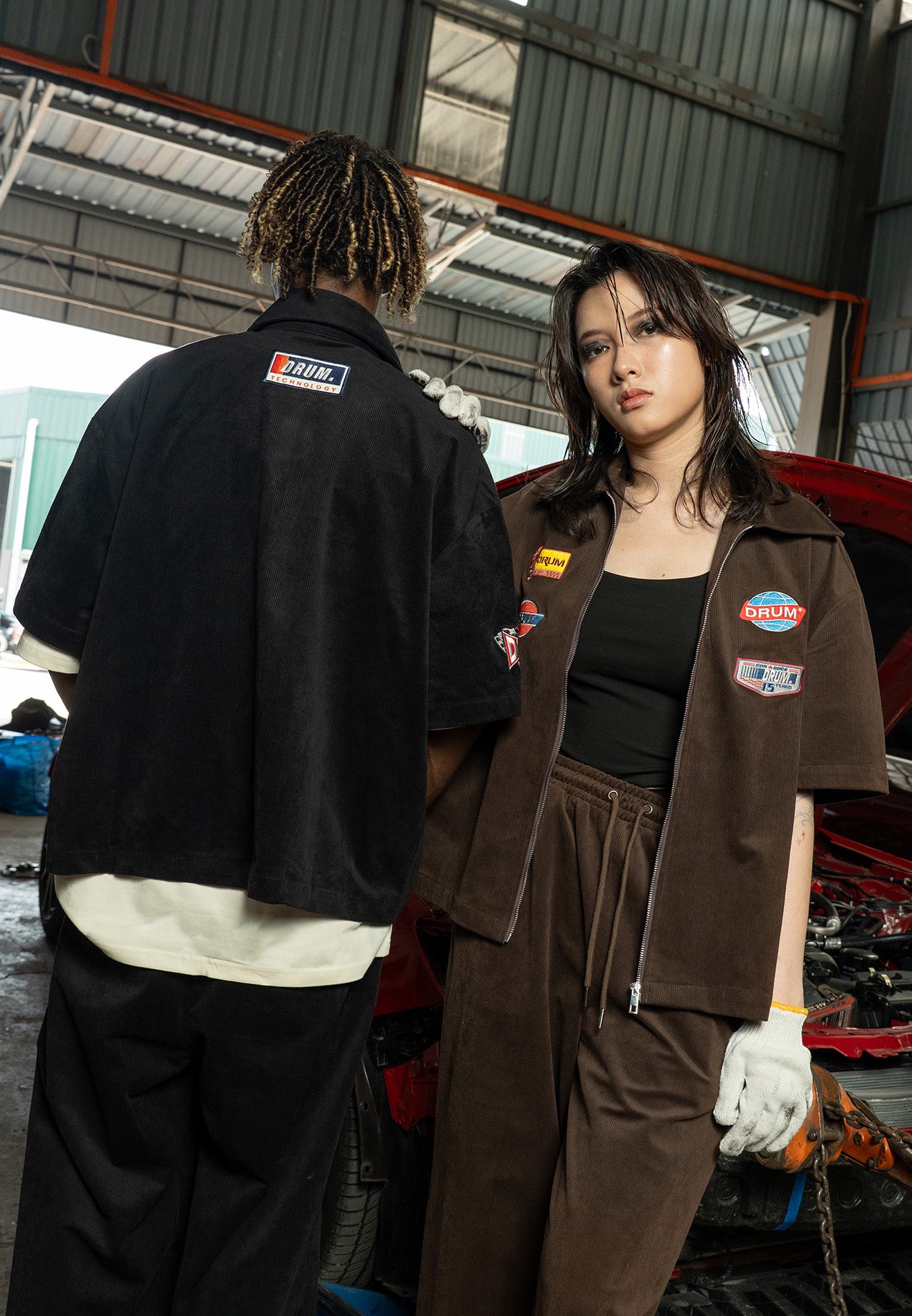 DRUM S. 80'S Workshop Edition Short Sleeve Boxy Jacket- Brown