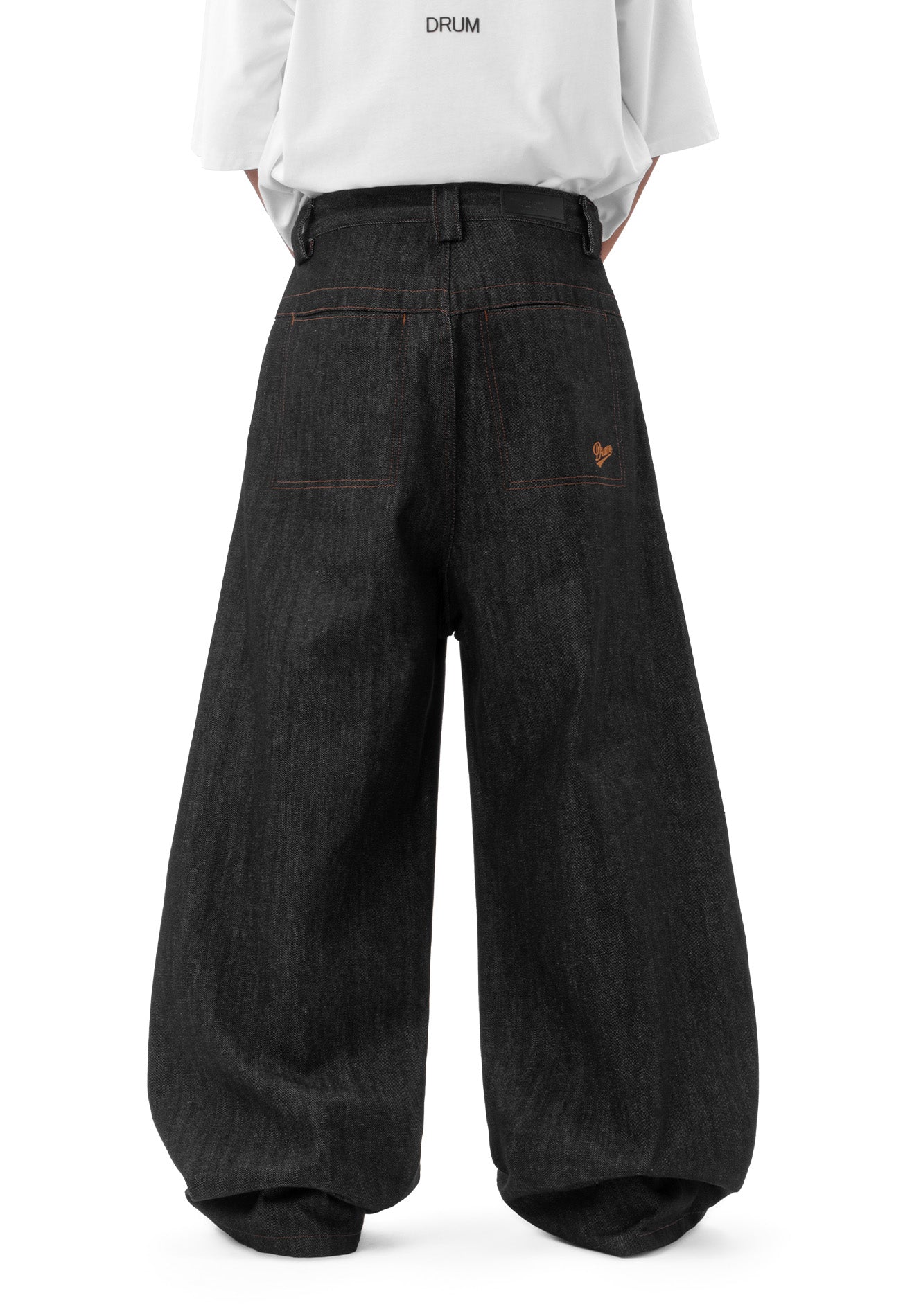 DRUM S. Knee details Super baggy Jeans- Black Blue