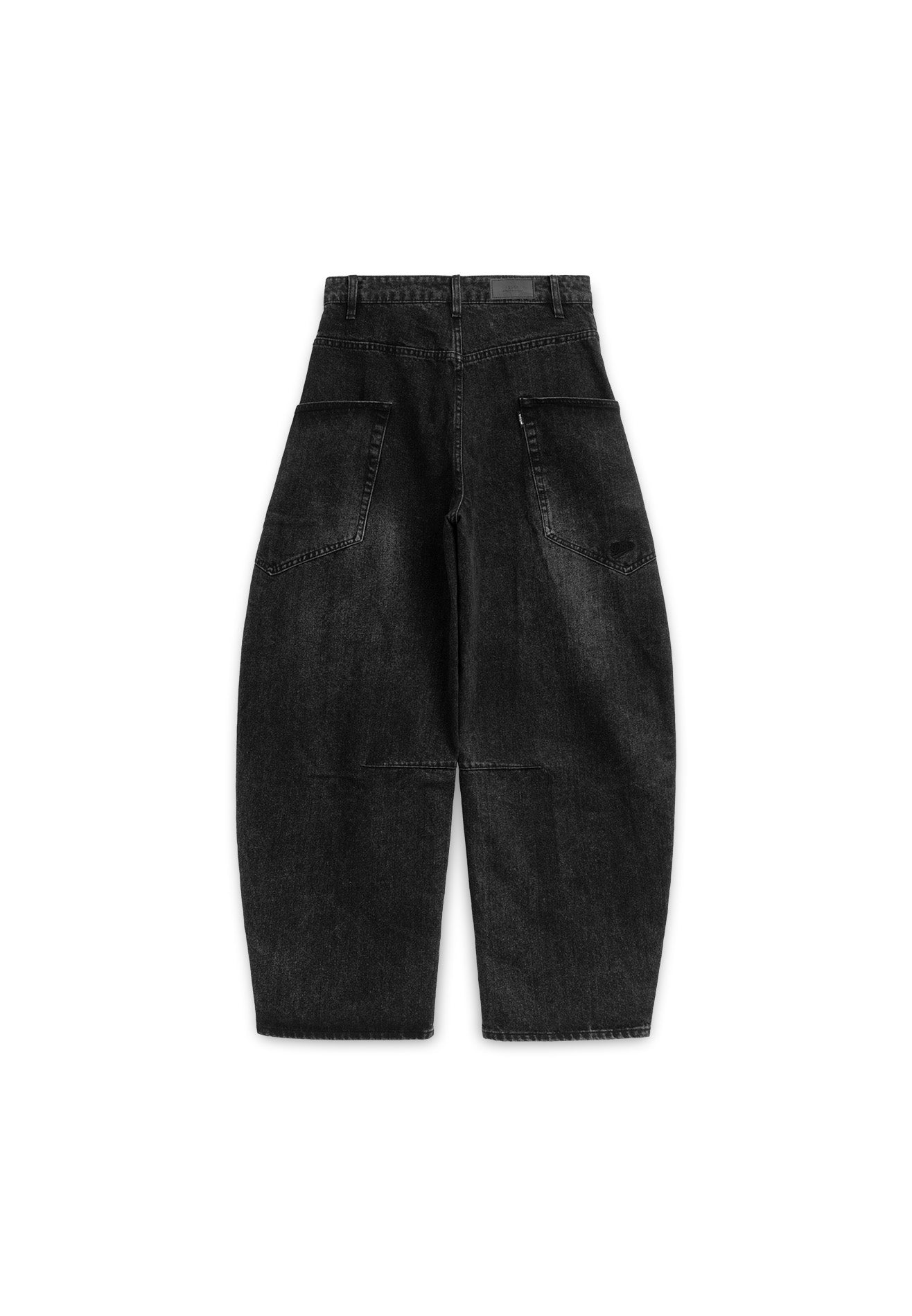 DRUM S. Balloon Cut Washed Denim Super Baggy Jeans- Black