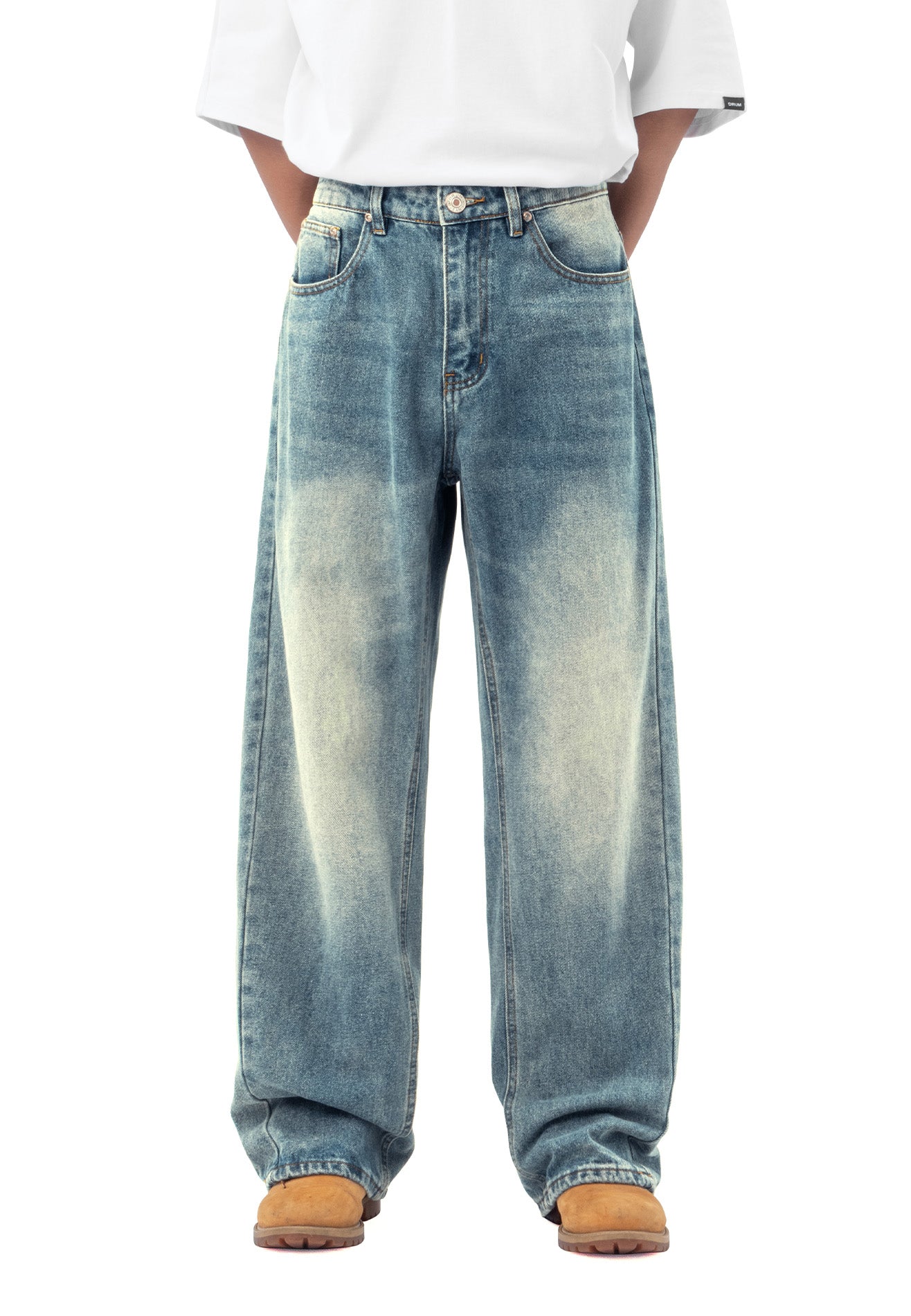 DRUM S. Classic Washed Baggy Jeans- Blue