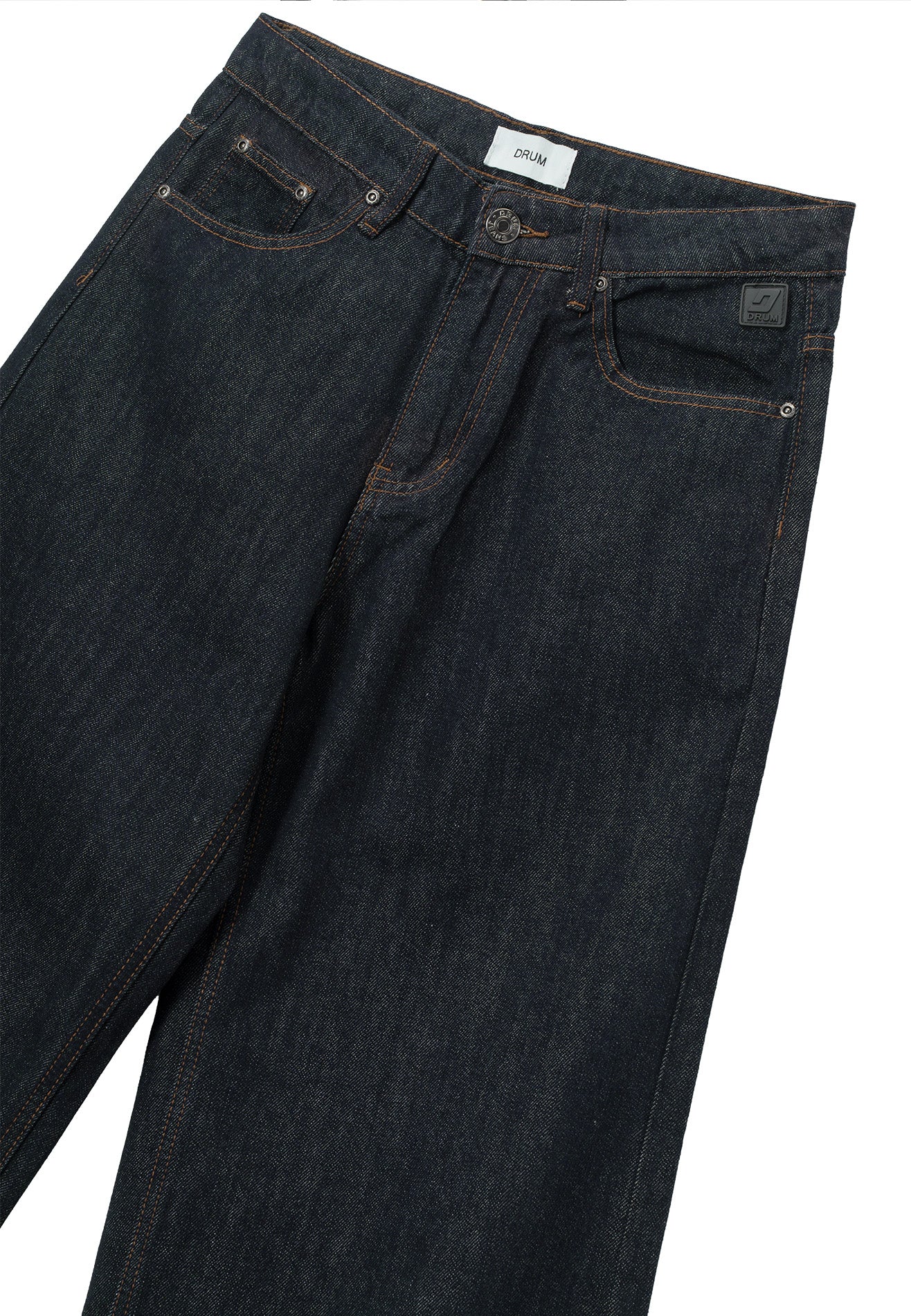 DRUM S. Classic Denim Rubber Print Baggy Jeans- Navy