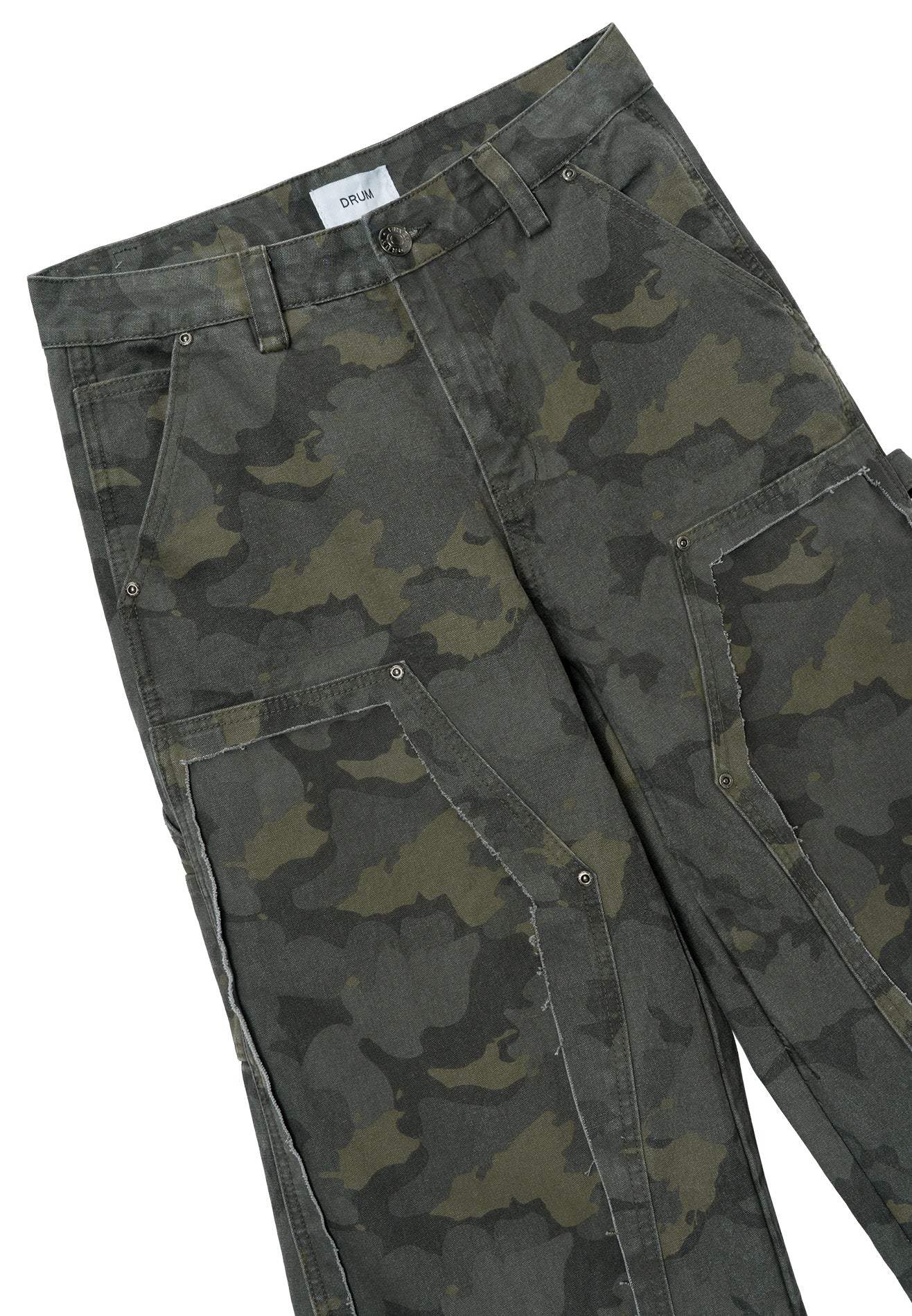 DRUM S. Camouflage Baggy Jeans- Army Green