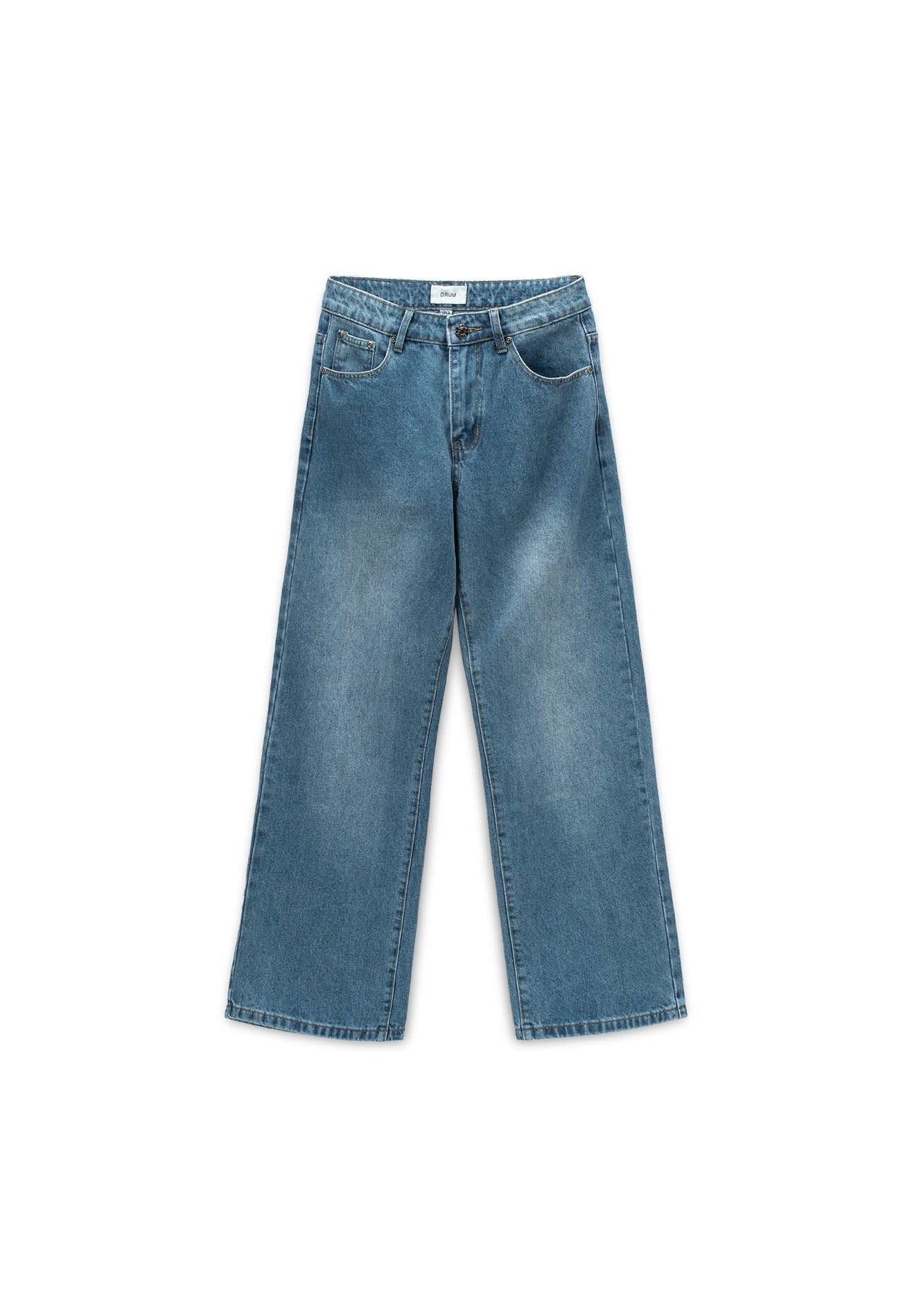 DRUM S. Men Classic Washed Baggy Jeans- Blue