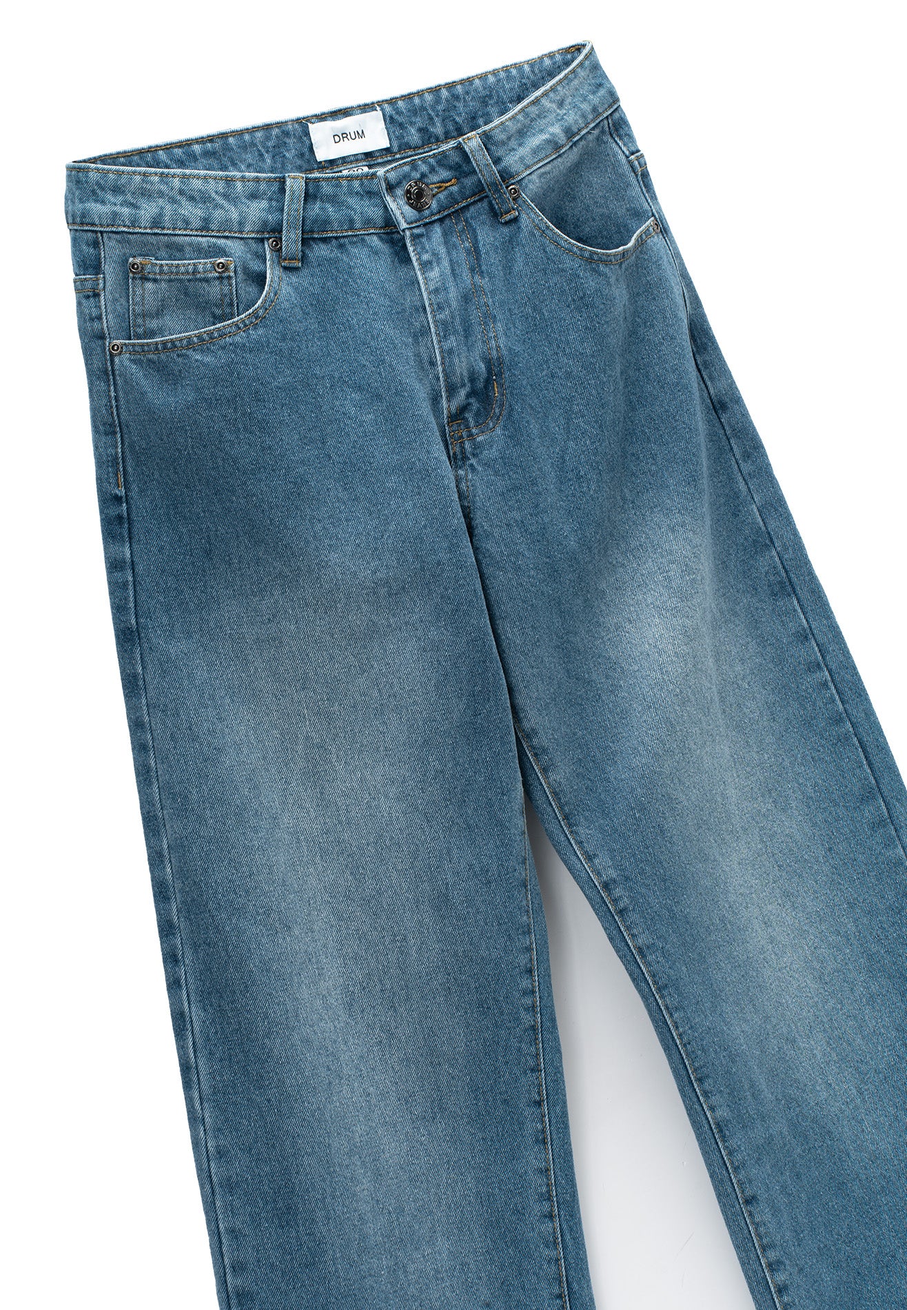 DRUM S. Men Classic Washed Baggy Jeans- Blue