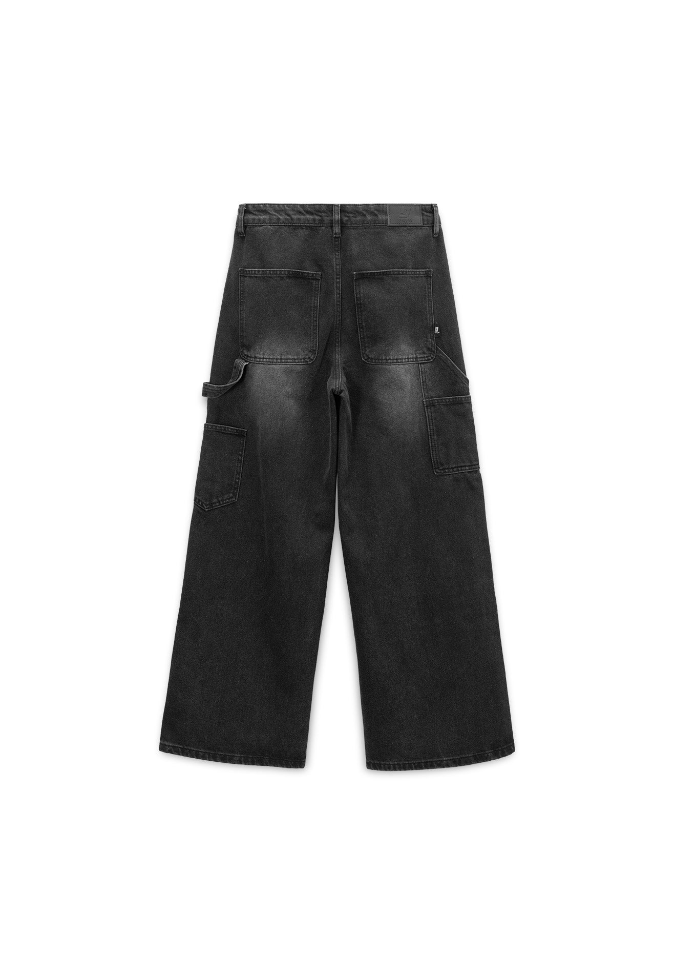 DRUM S. Men Classic Double Knee Baggy Jeans- Black