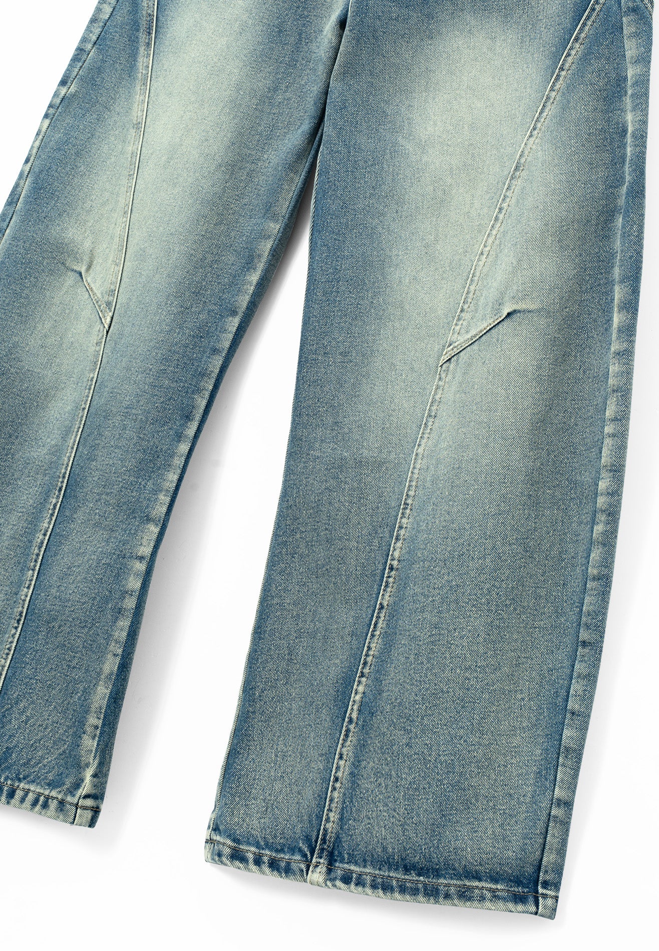 DRUM S. Men Classic Double Knee Baggy Jeans- Light Blue